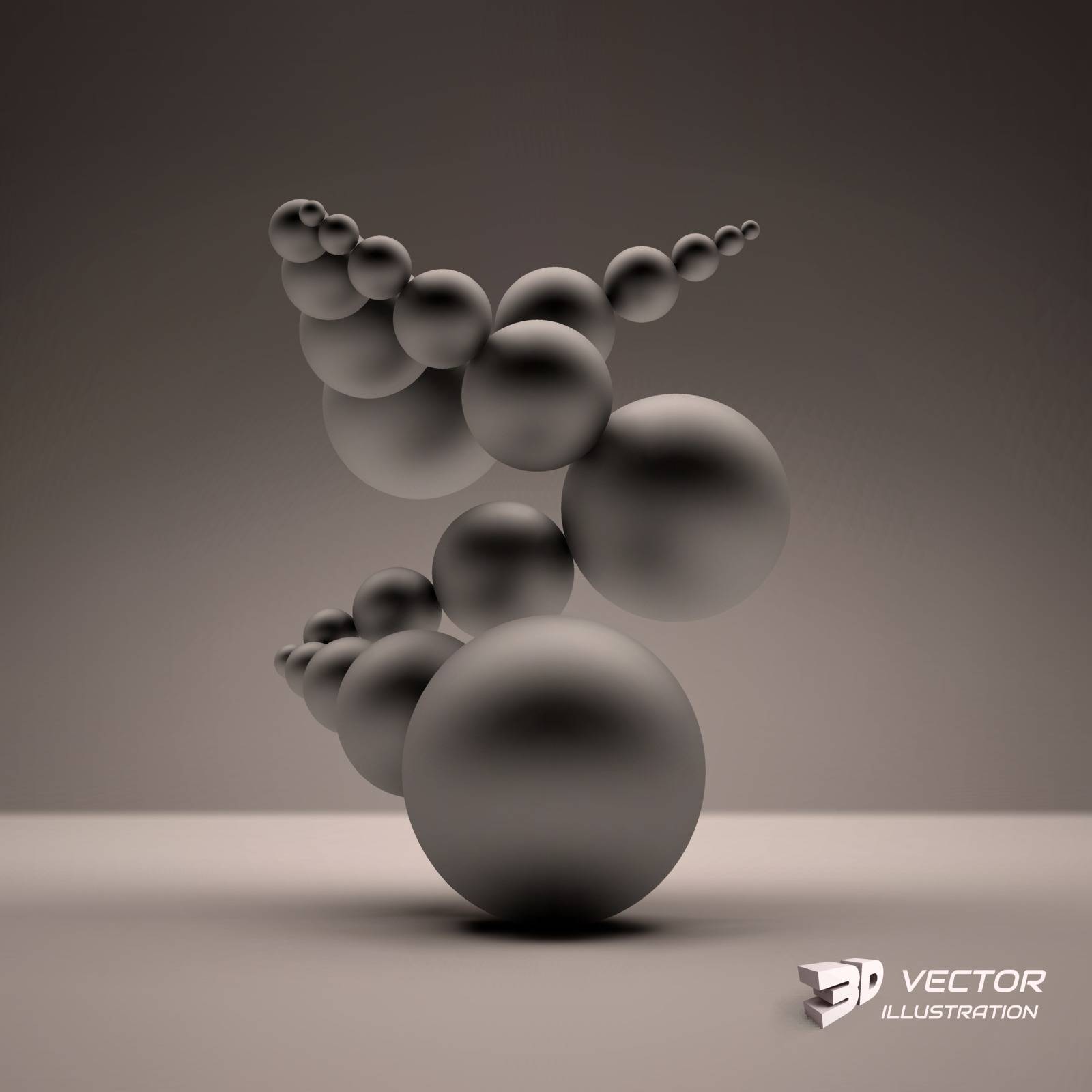 3d abstract spheres composition. Vector illustration.  by login