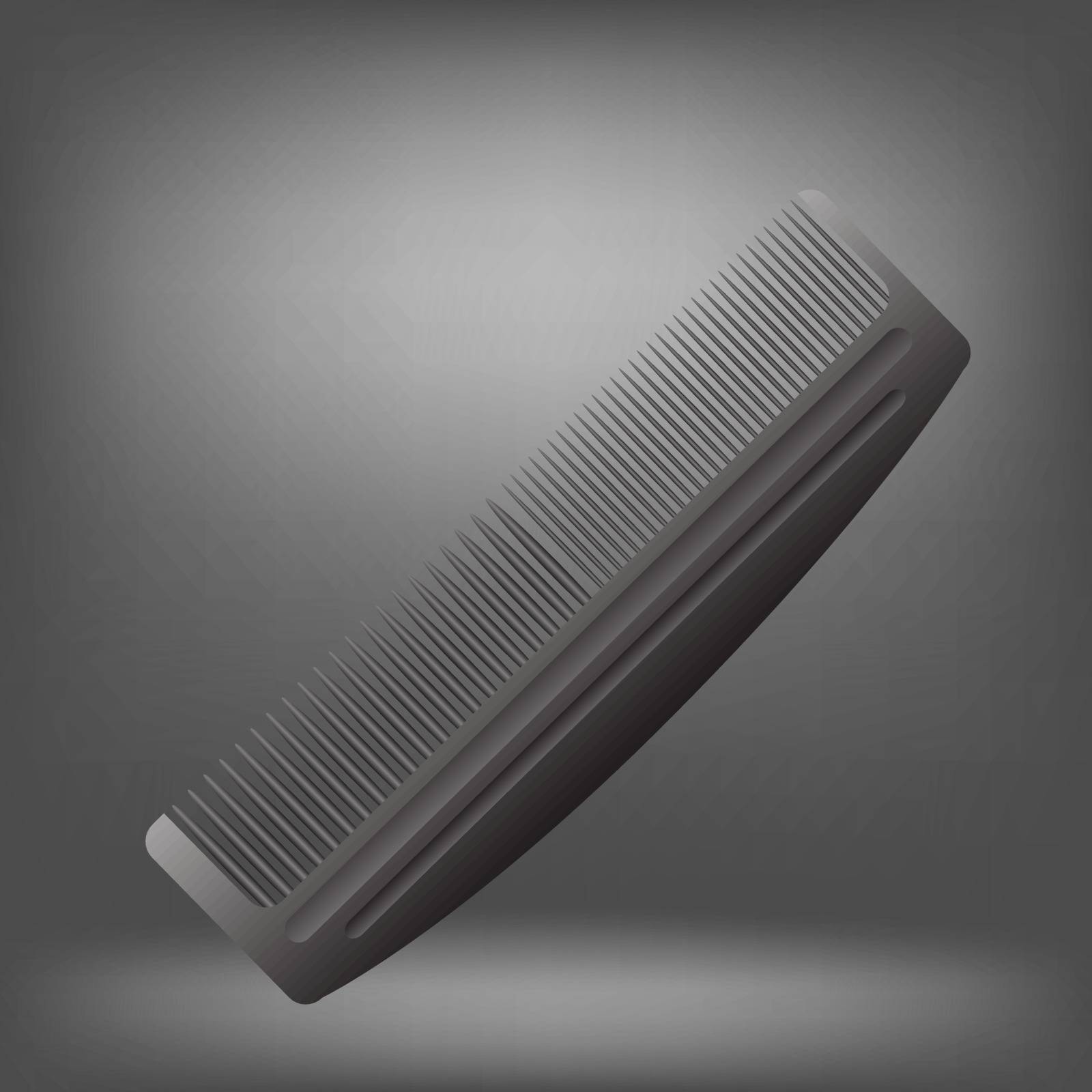 Single Grey Comb Isolated on Grey Light Background.