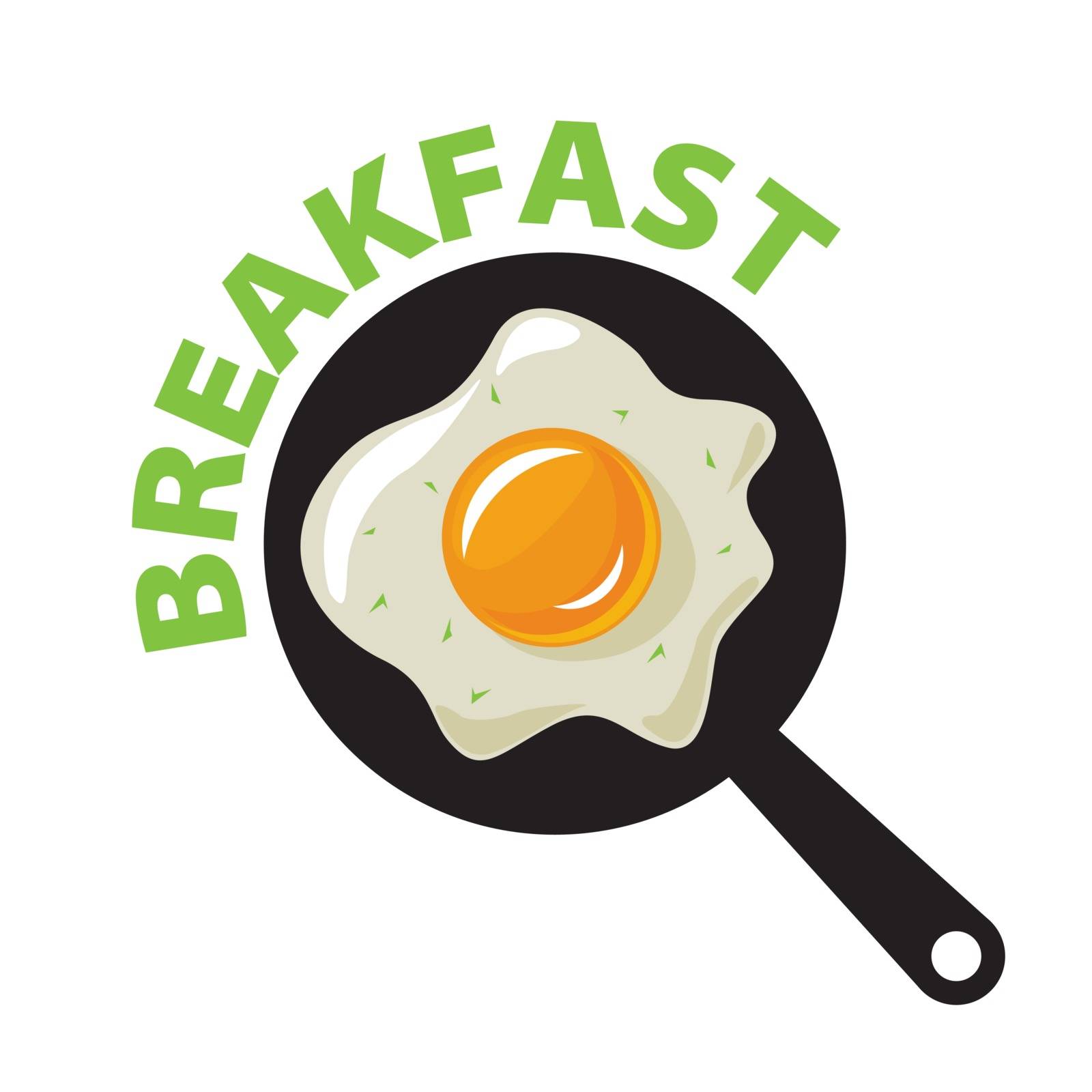 vector logo fried eggs for breakfast by butenkow