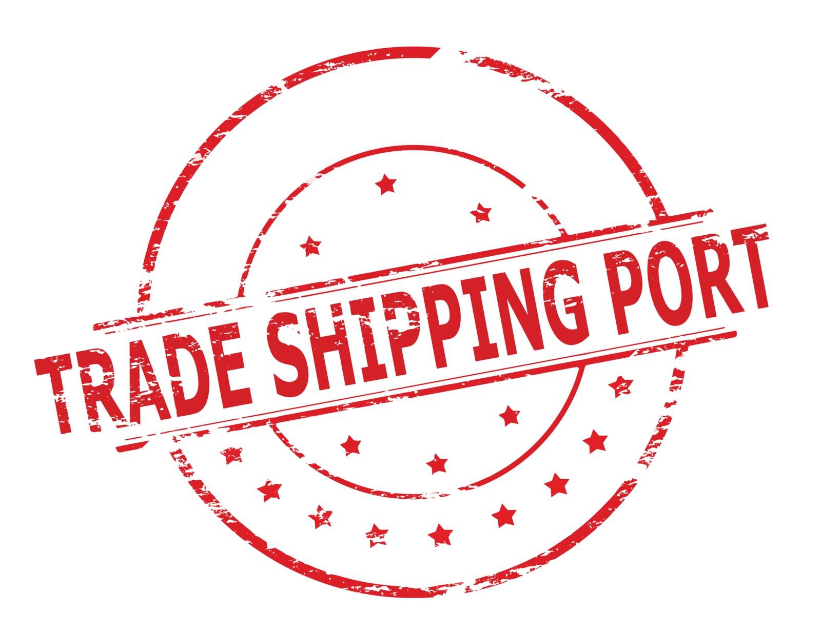 Rubber stamp with text trade shiping port inside, vector illustration