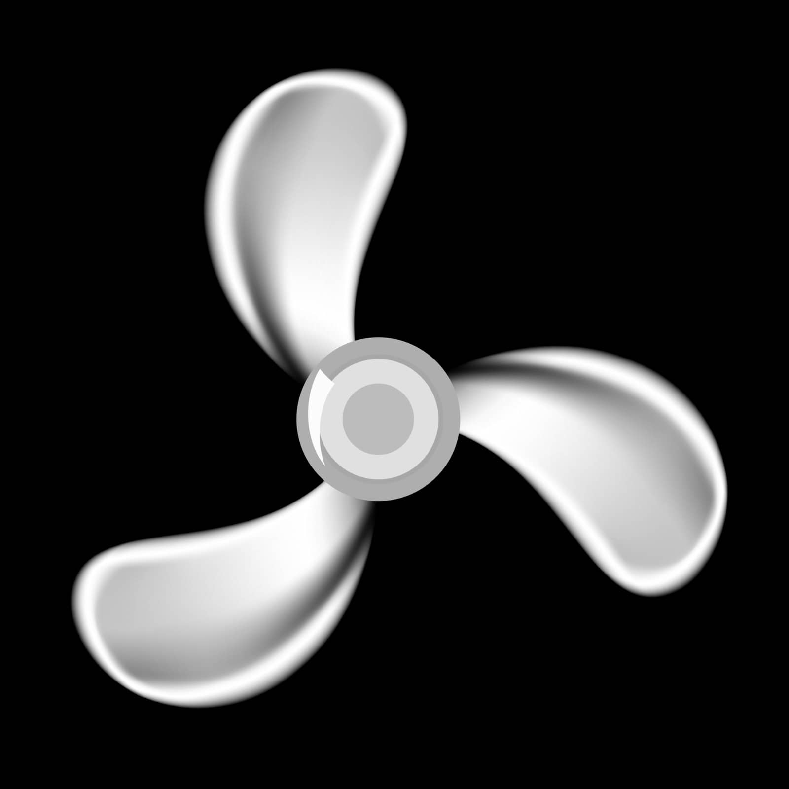 Electric Fan Icon Isolated on Black Background