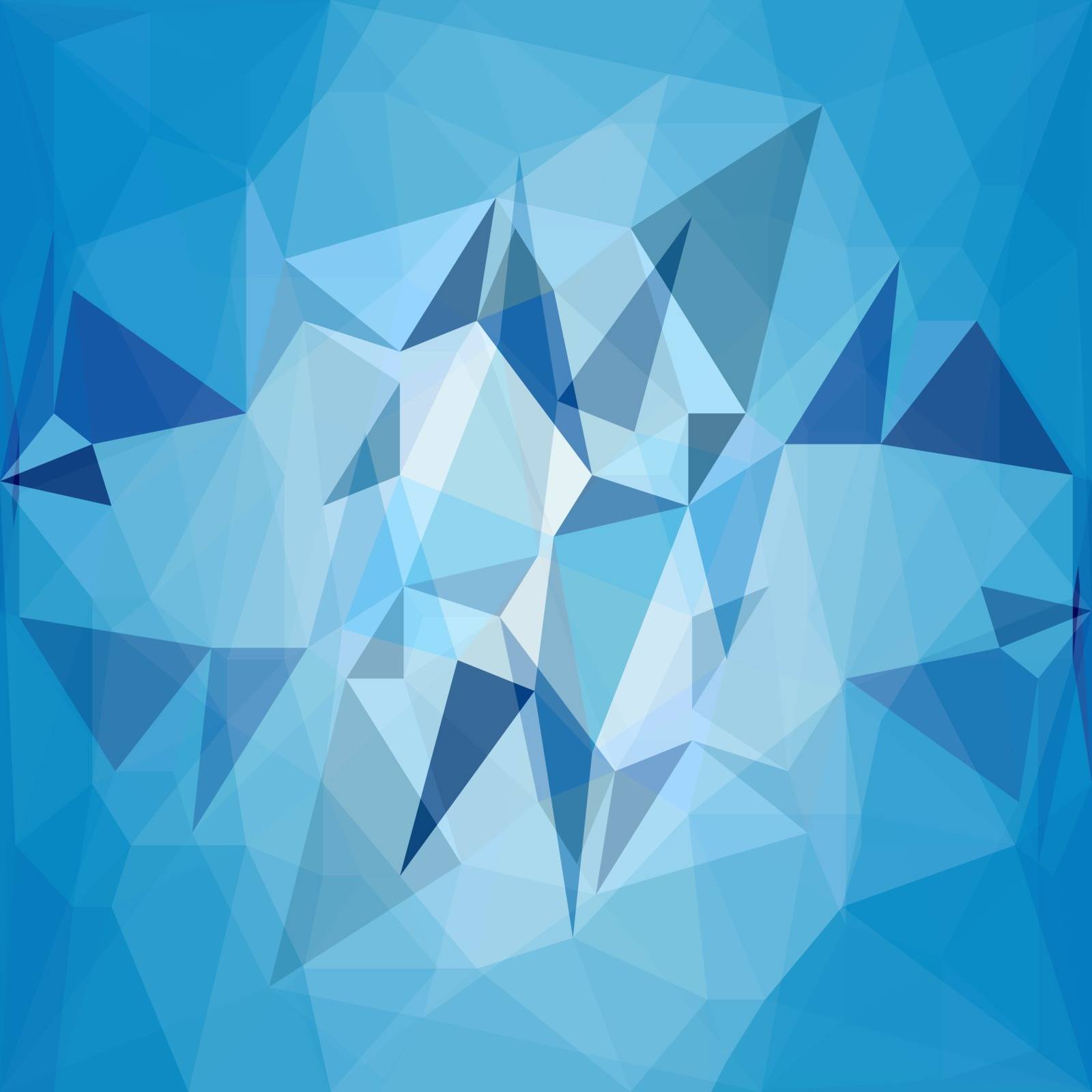 Blue Water Polygomal Background. Blue Triangles Pattern