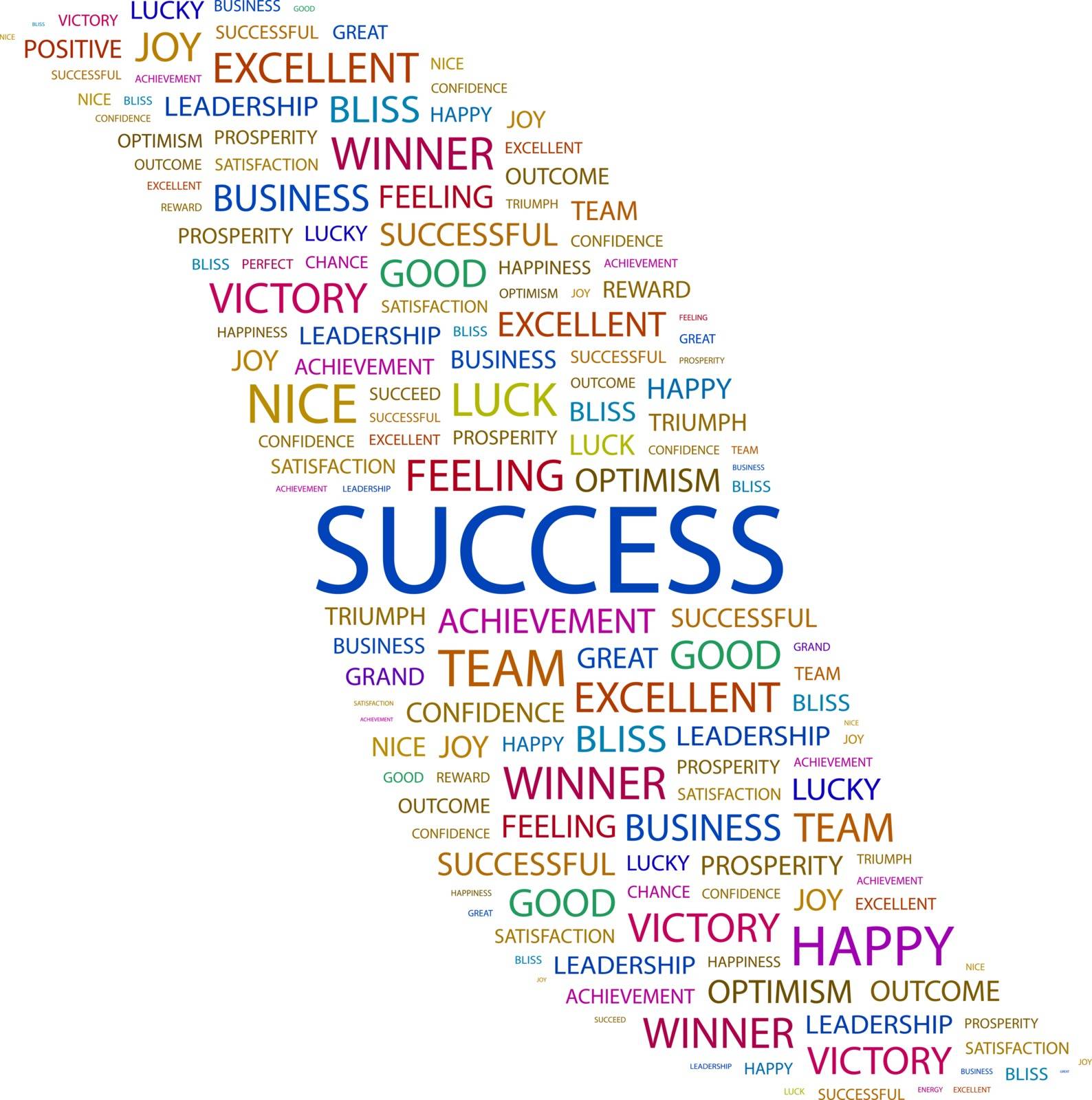 SUCCESS. Word cloud illustration. Tag cloud concept collage.