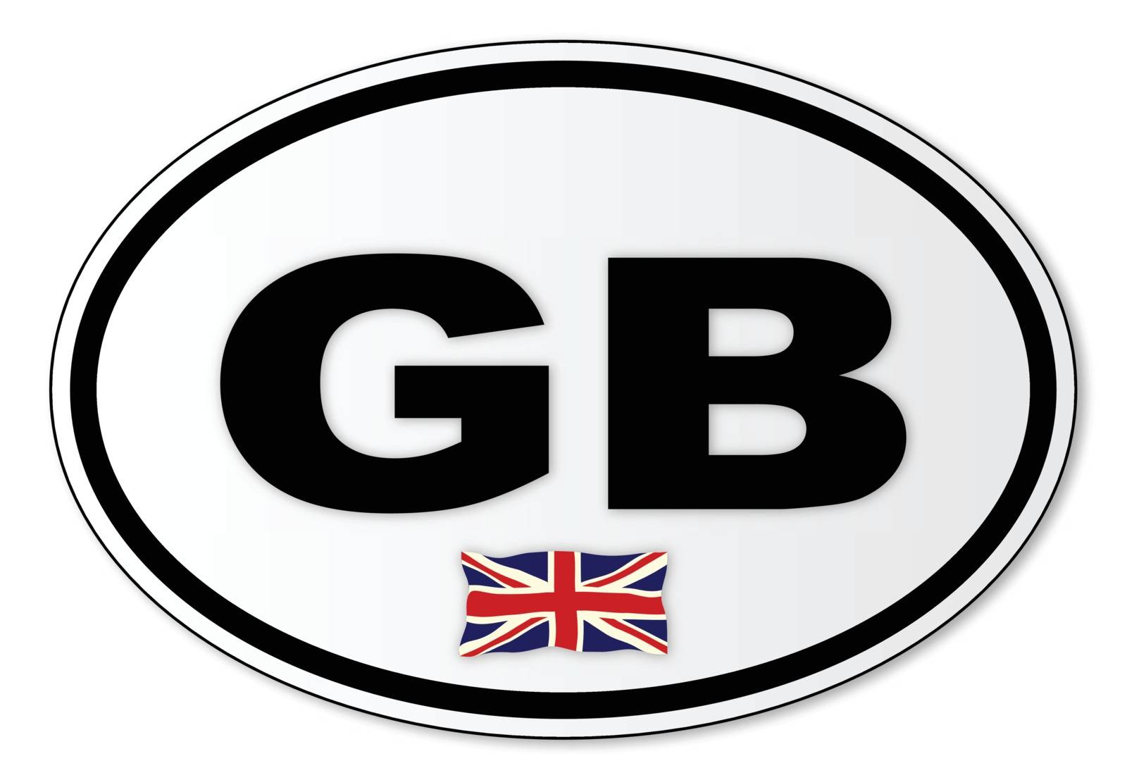The GB plate attached to vehicles from the UK traveling abroad