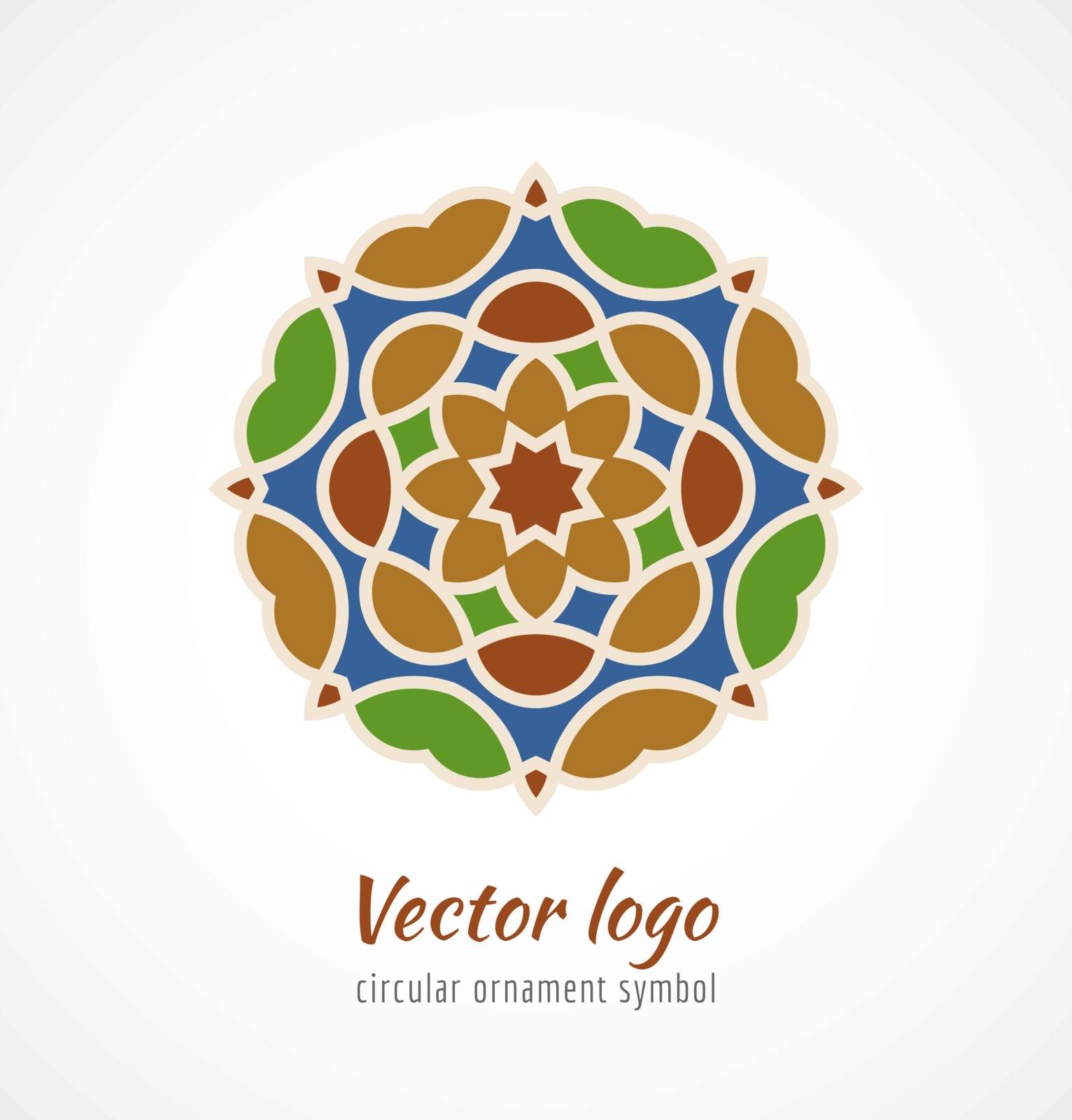 Abstract colorful asian ornament symbol logo. Vector illustration
