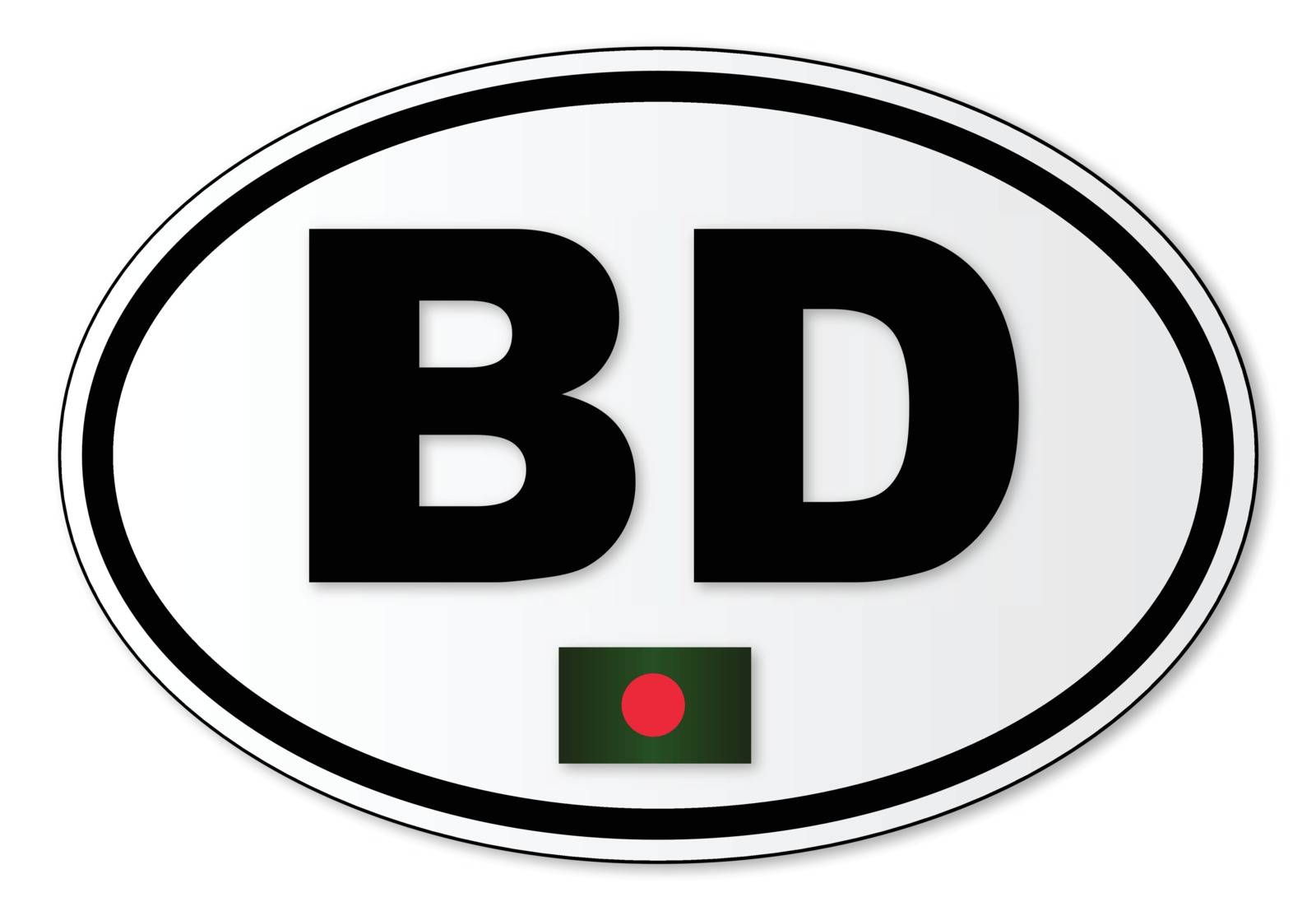 The BD plate attached to vehicles from Bangladesh traveling abroad