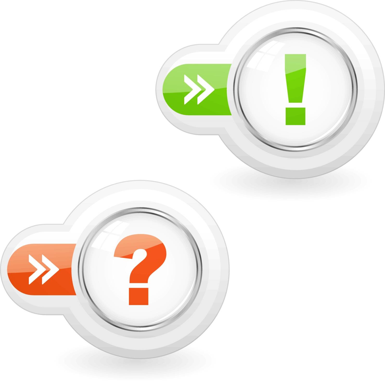 Exclamation and question icon set. Usable for web design.