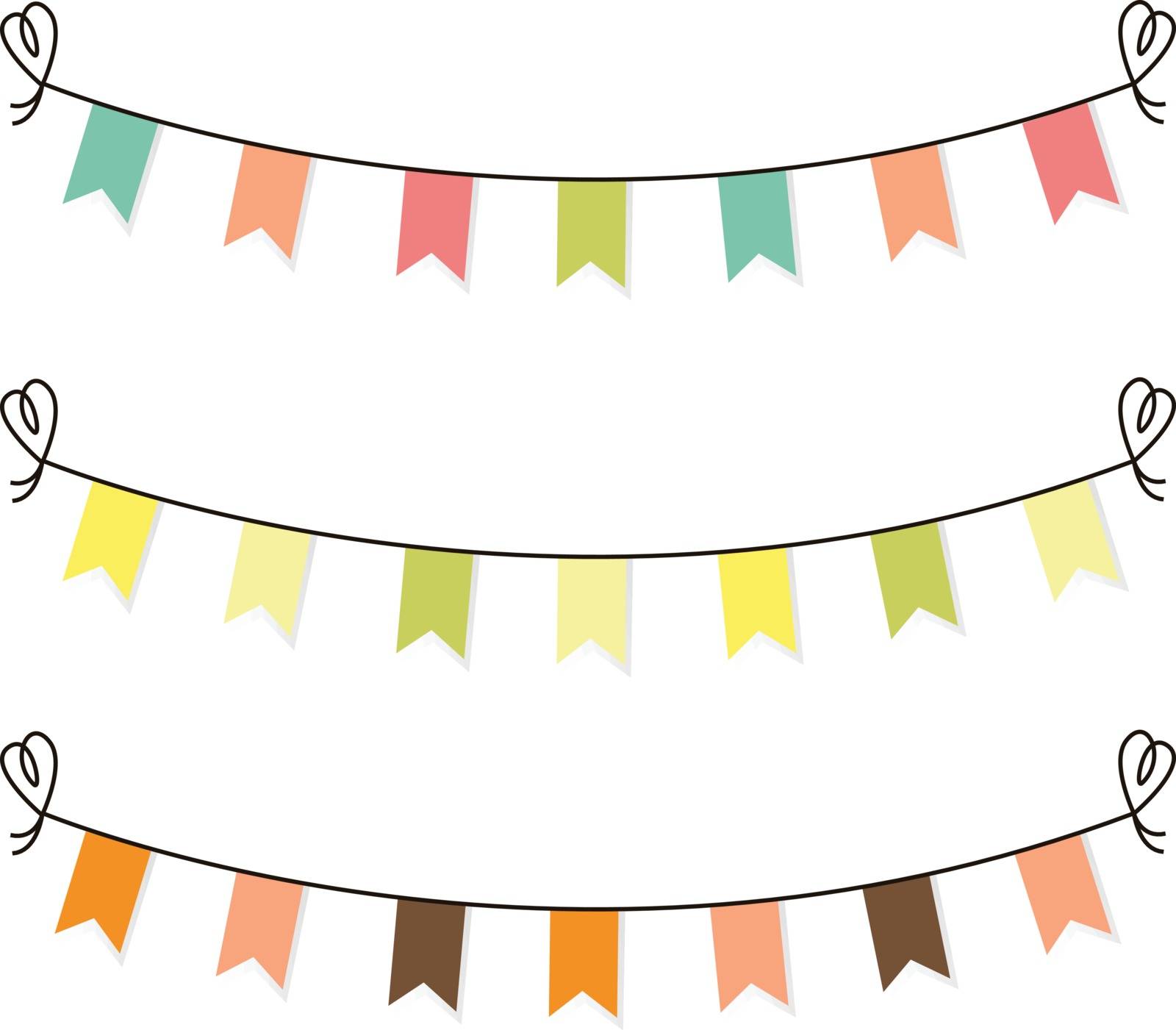 Cute flags clipart for baby shower set isolated on white by Lordalea