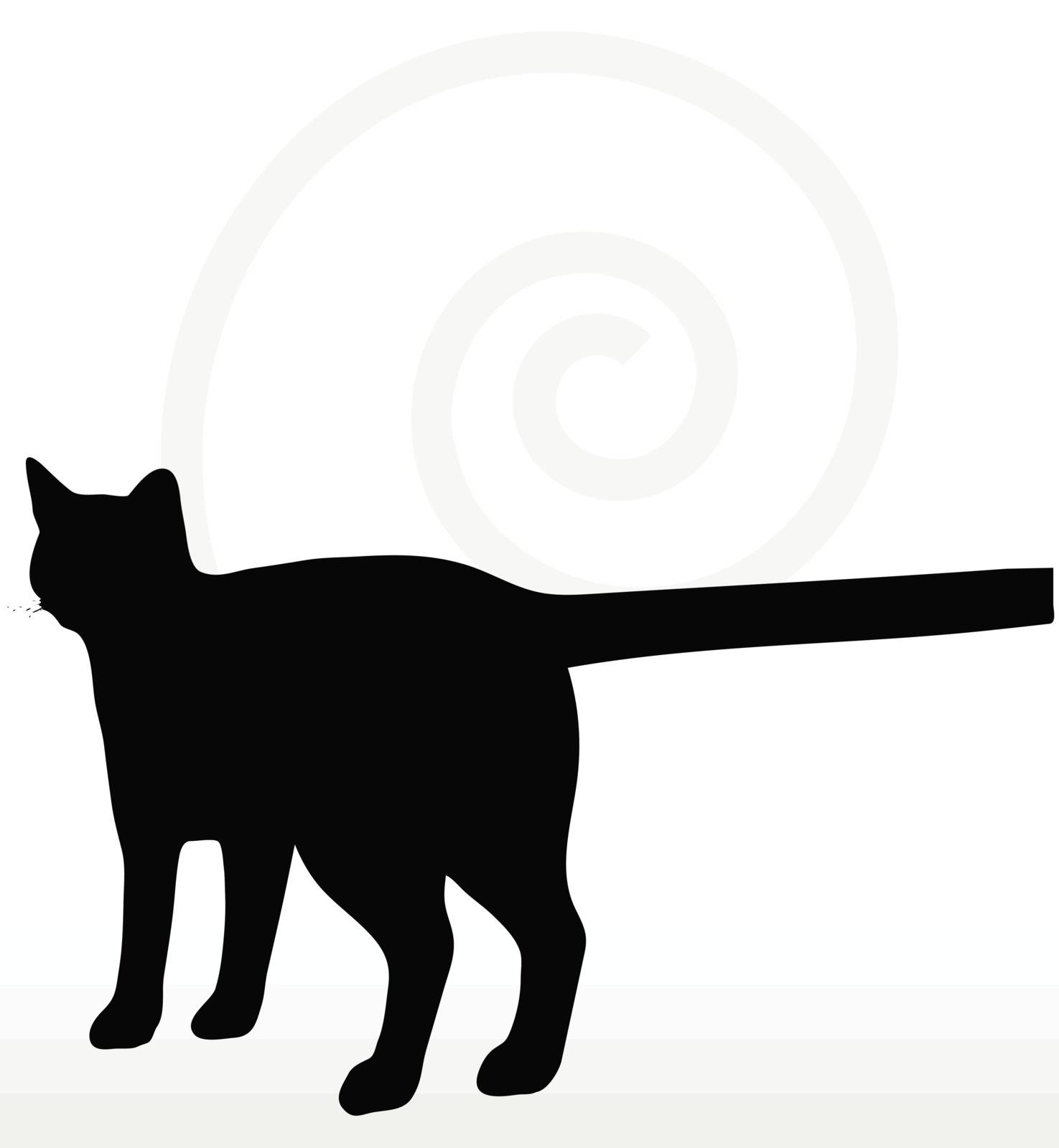 Vector Image - cat silhouette in standing pose isolated on white background
