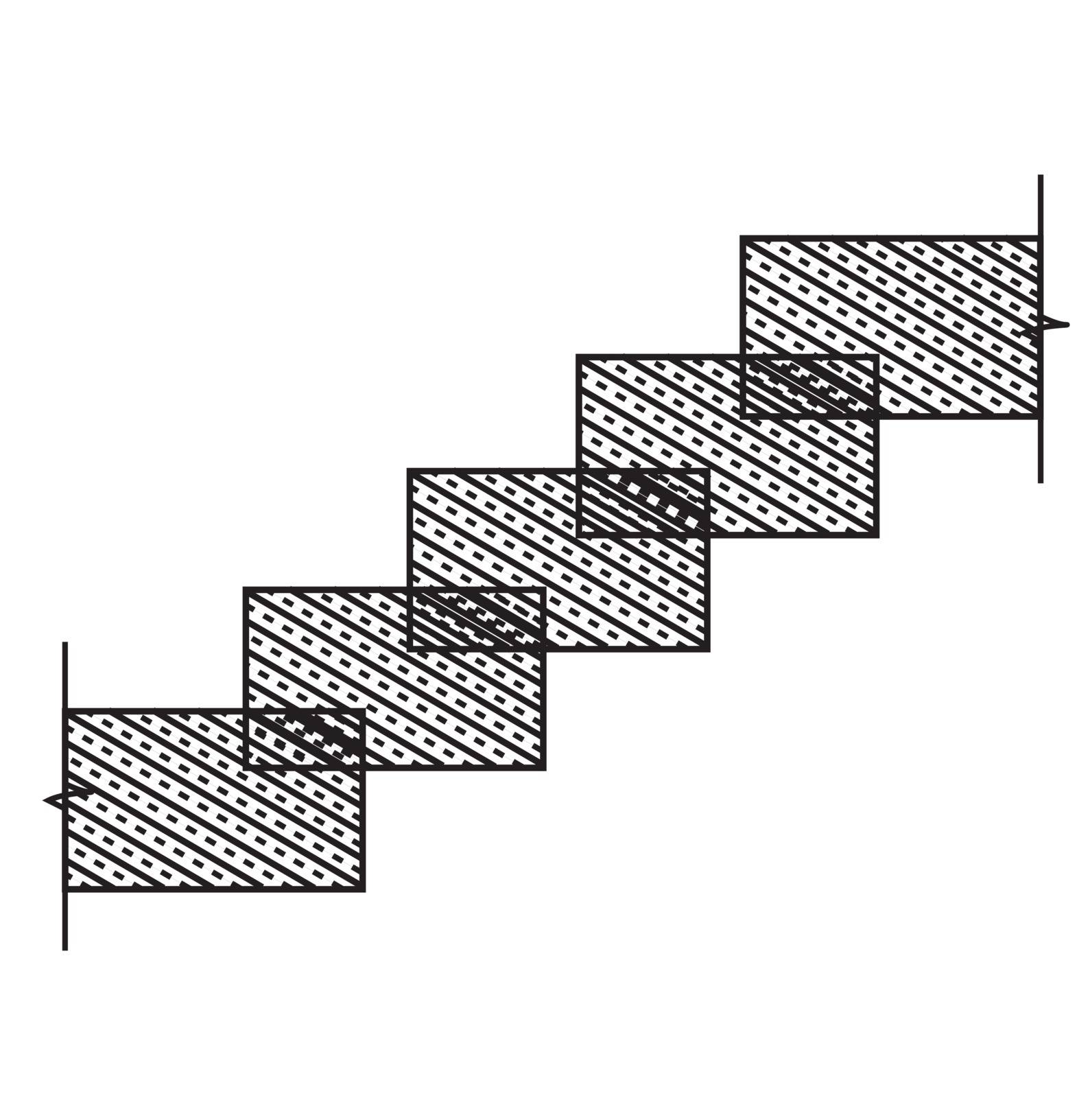 Rectangular stone stairs