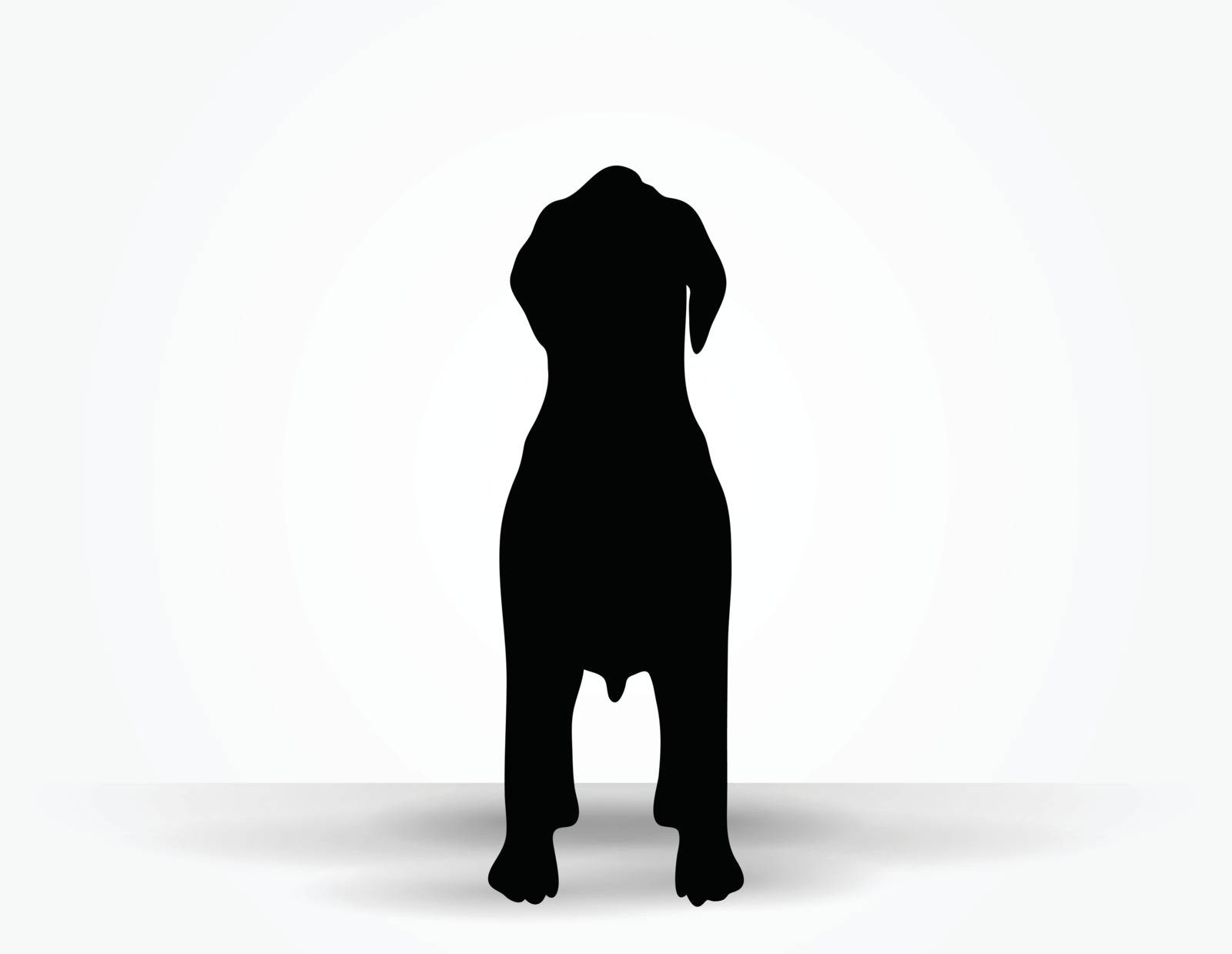 Vector Image - dog silhouette in default pose isolated on white background
