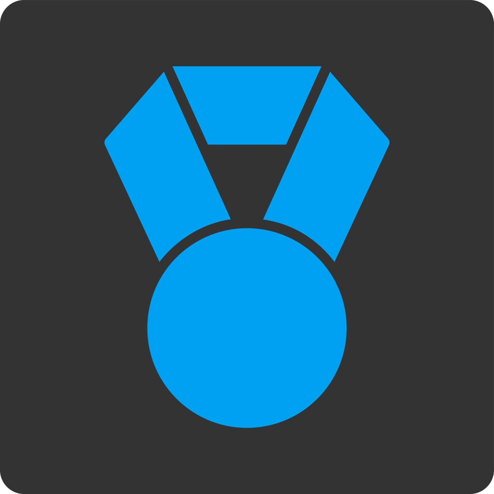 Achievement icon from Award Buttons OverColor Set. Icon style is blue and gray colors, flat rounded square button, white background.