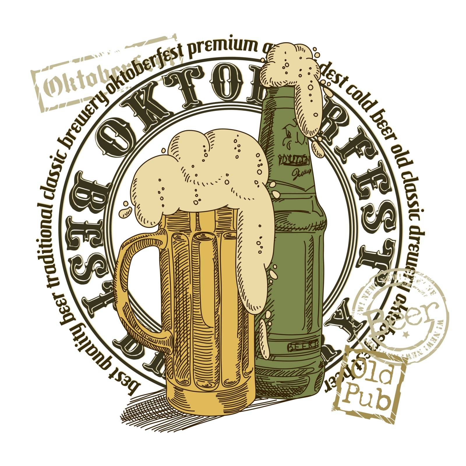 Design flyers and labels to traditional Oktoberfest beer festival
