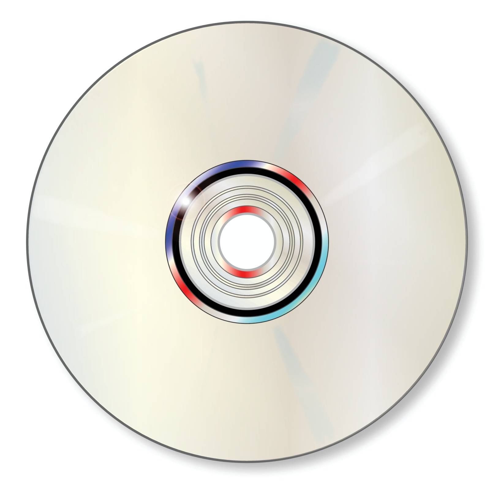 A blank DVD over a white background