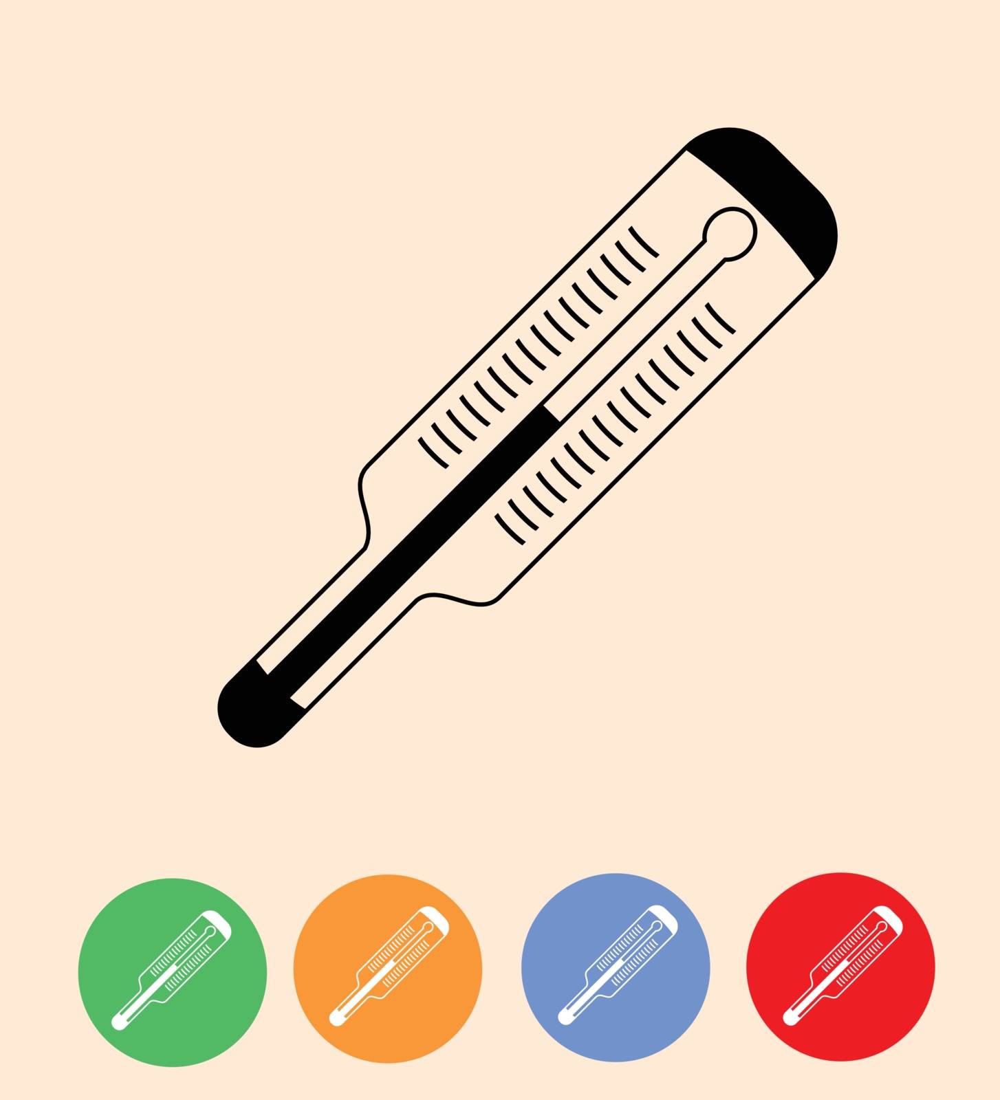 thermometer flat design icon vector eps 10