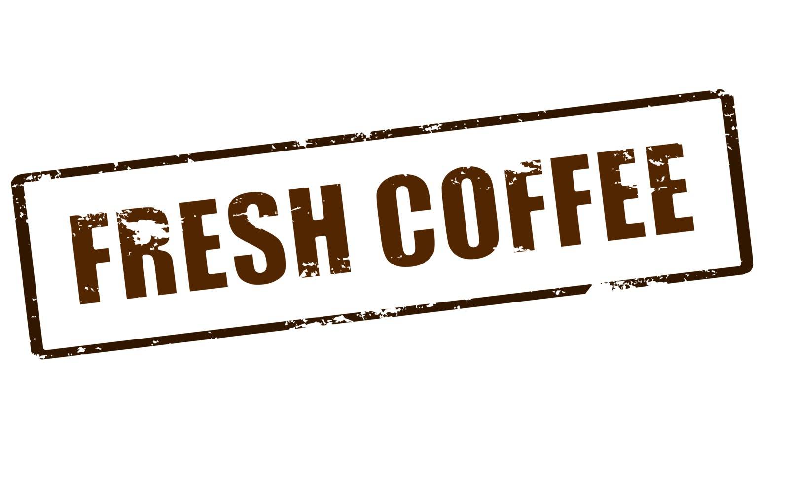 Rubber stamp with text fresh coffee inside, vector illustration