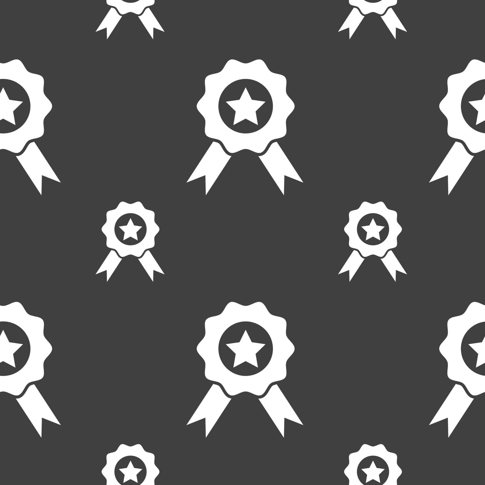 Award, Medal of Honor icon sign. Seamless pattern on a gray background. Vector by serhii_lohvyniuk