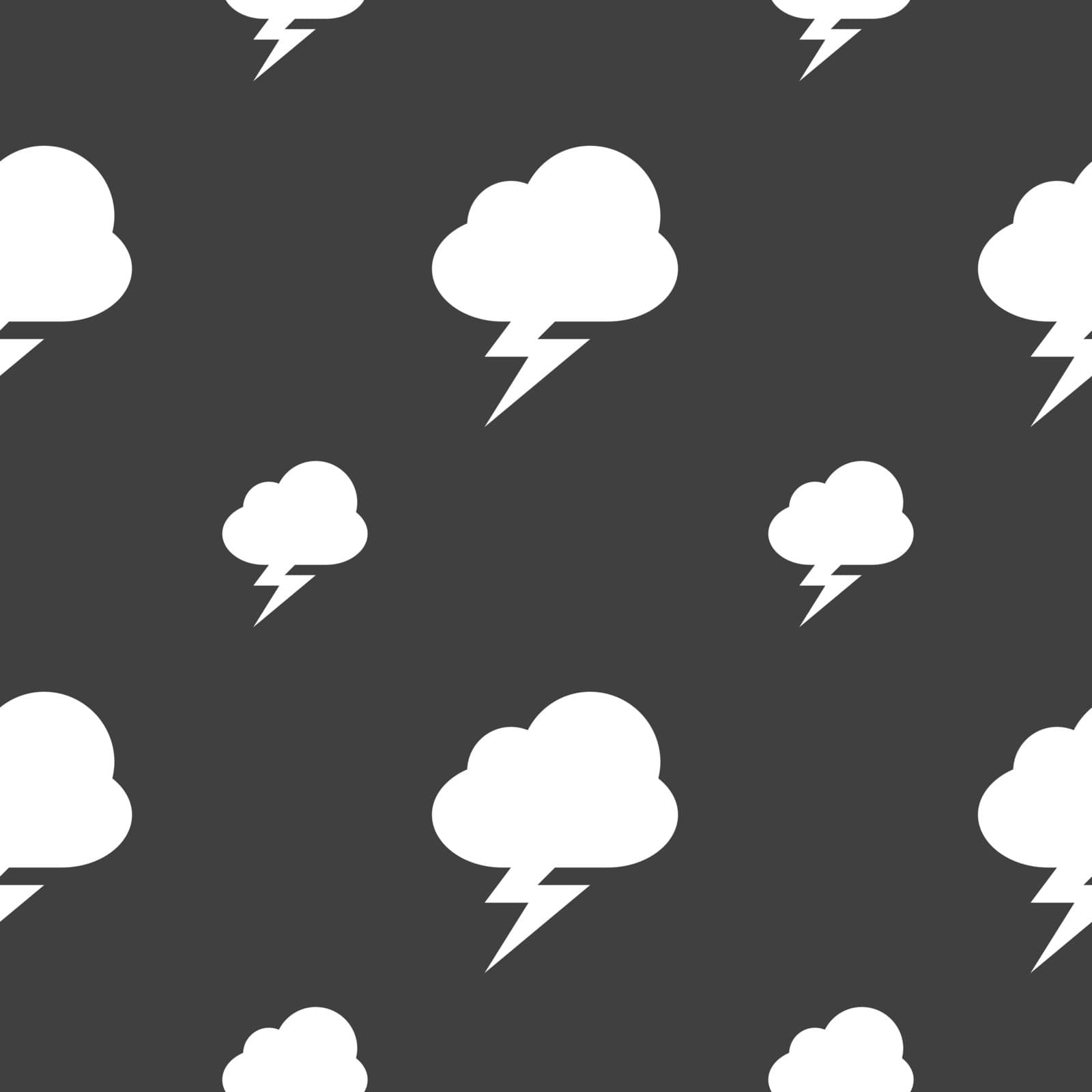 storm icon sign. Seamless pattern on a gray background. Vector illustration
