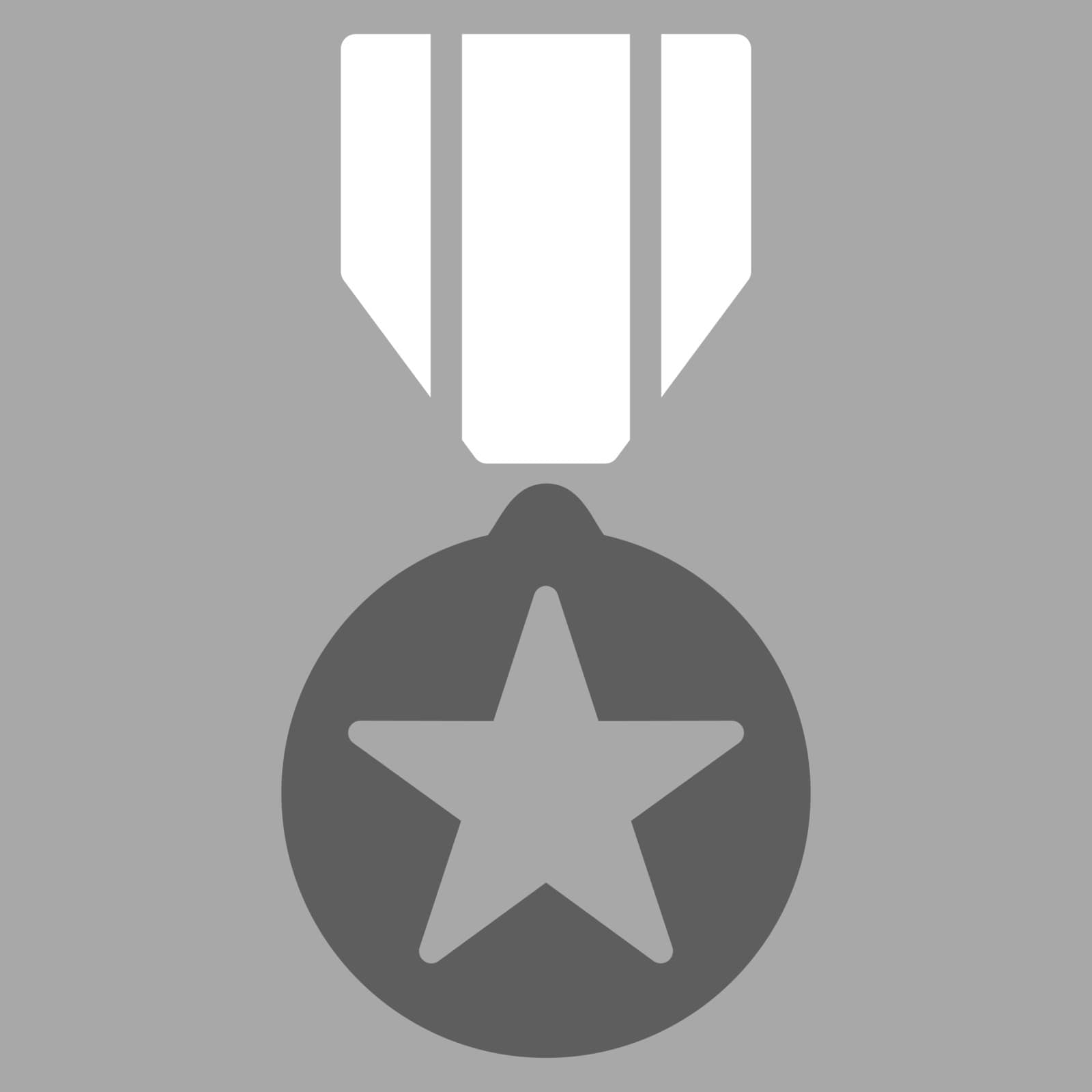 Army award icon from Competition & Success Bicolor Icon Set. Vector style is flat bicolor symbols, dark gray and white colors, rounded angles, silver background.