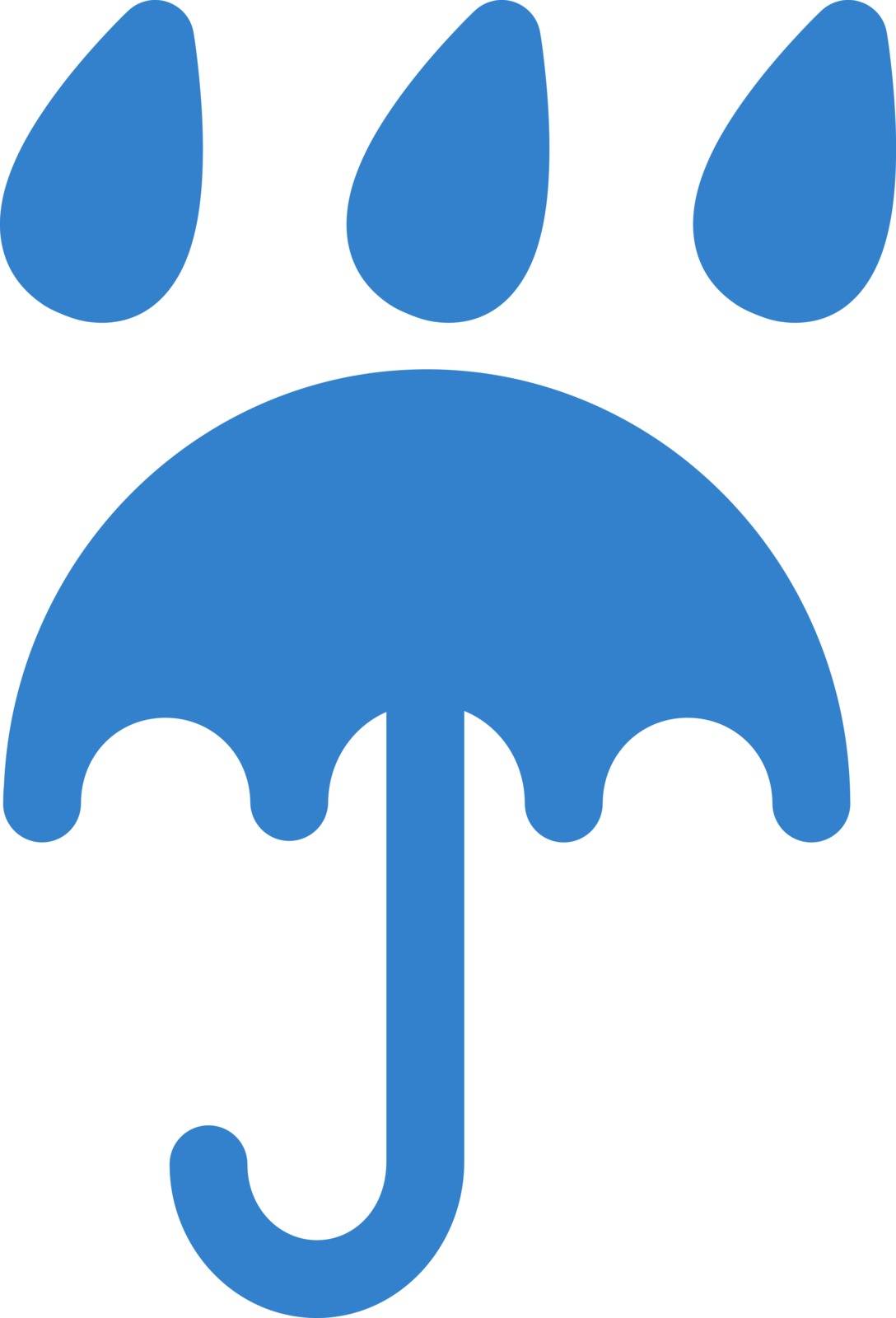 Rain protection icon from Business Bicolor Set. Vector style is flat symbols, cobalt color, rounded angles, white background.