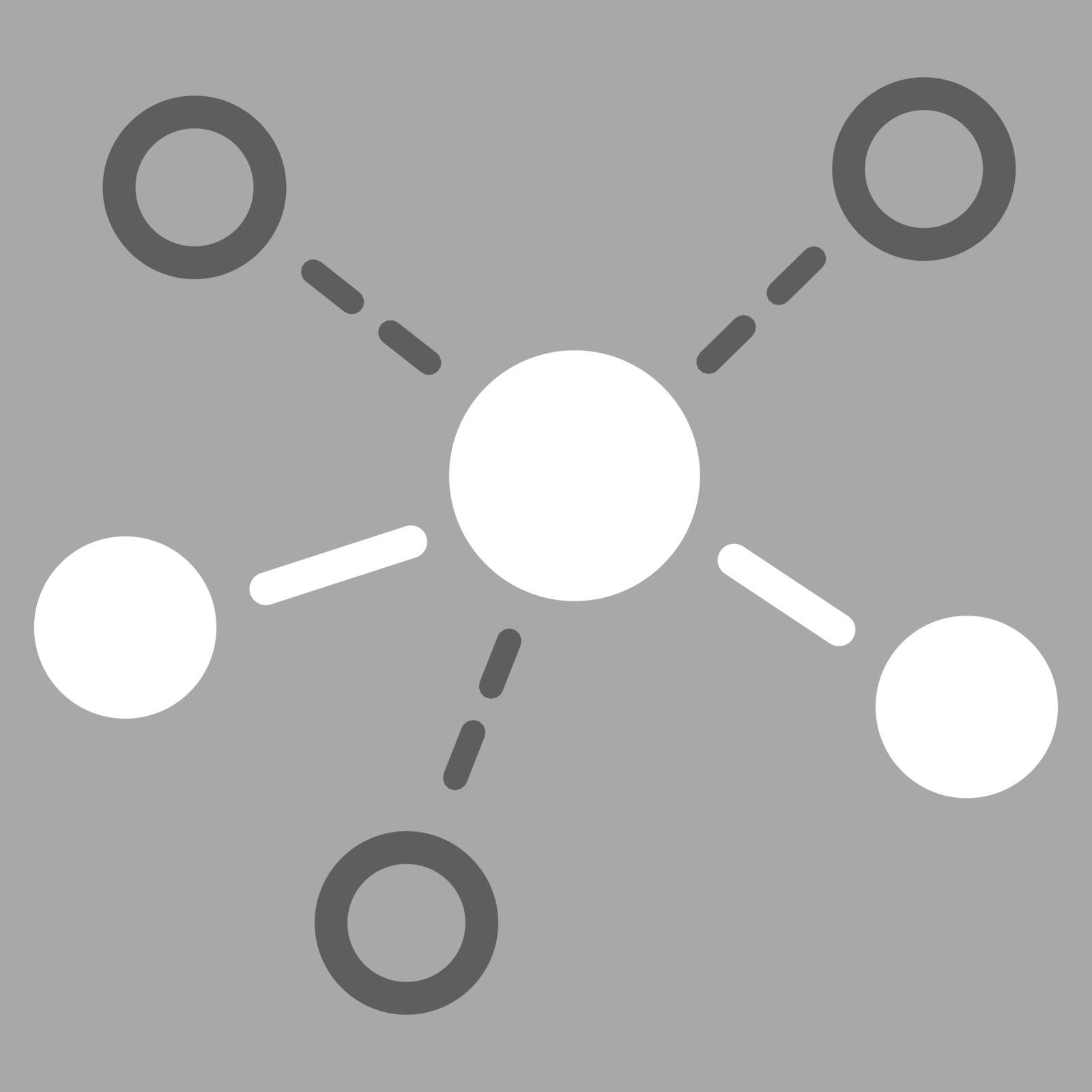 Structure icon. This flat vector symbol uses dark gray and white colors, rounded angles, and isolated on a silver background.