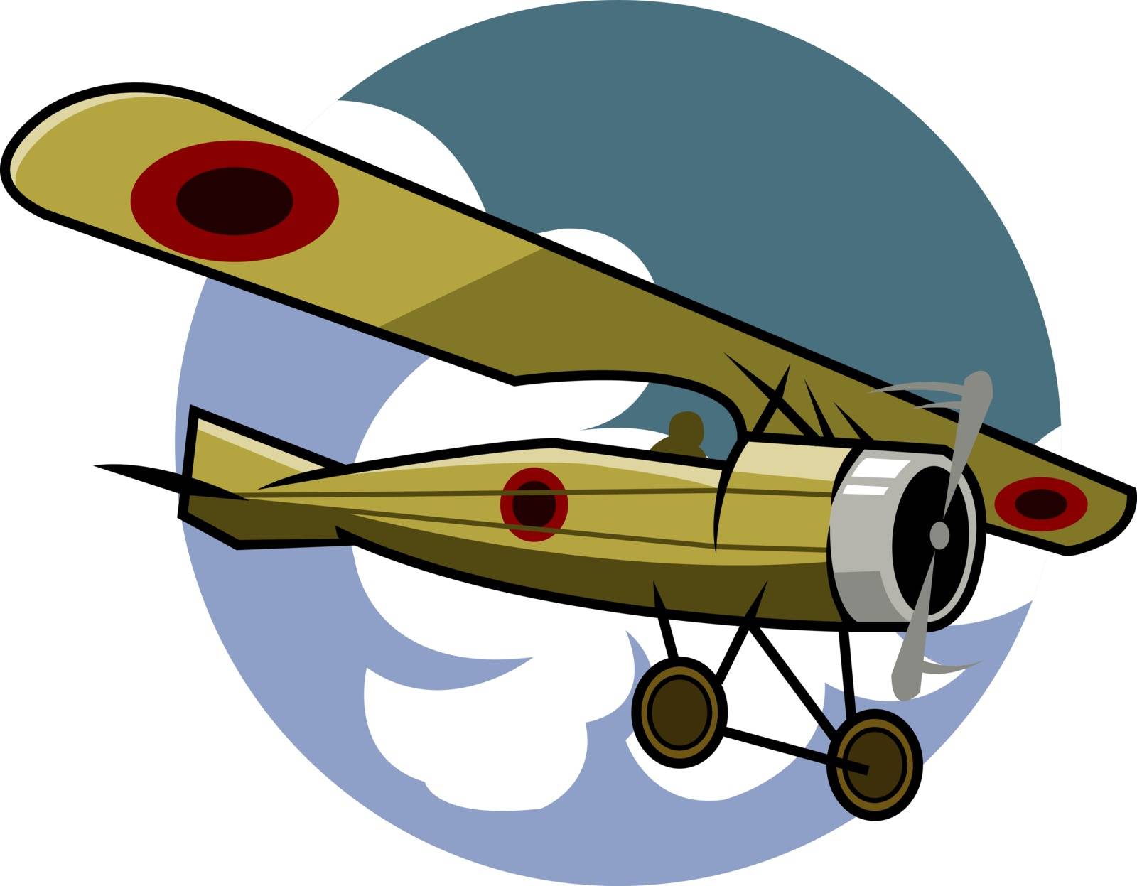 vector illustration of classic airplane