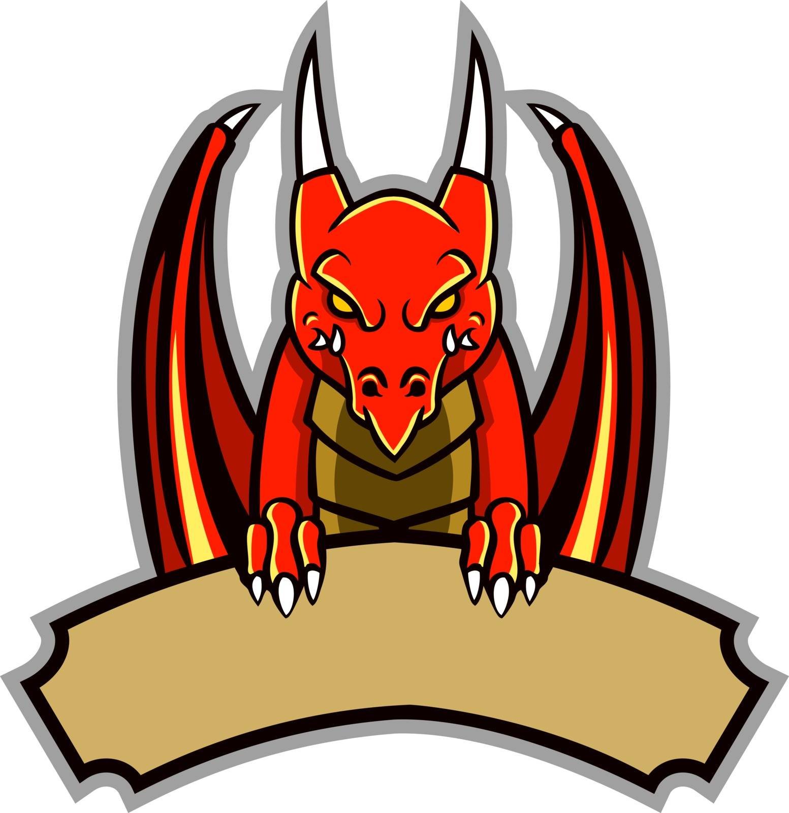 vector illustration of dragon badge