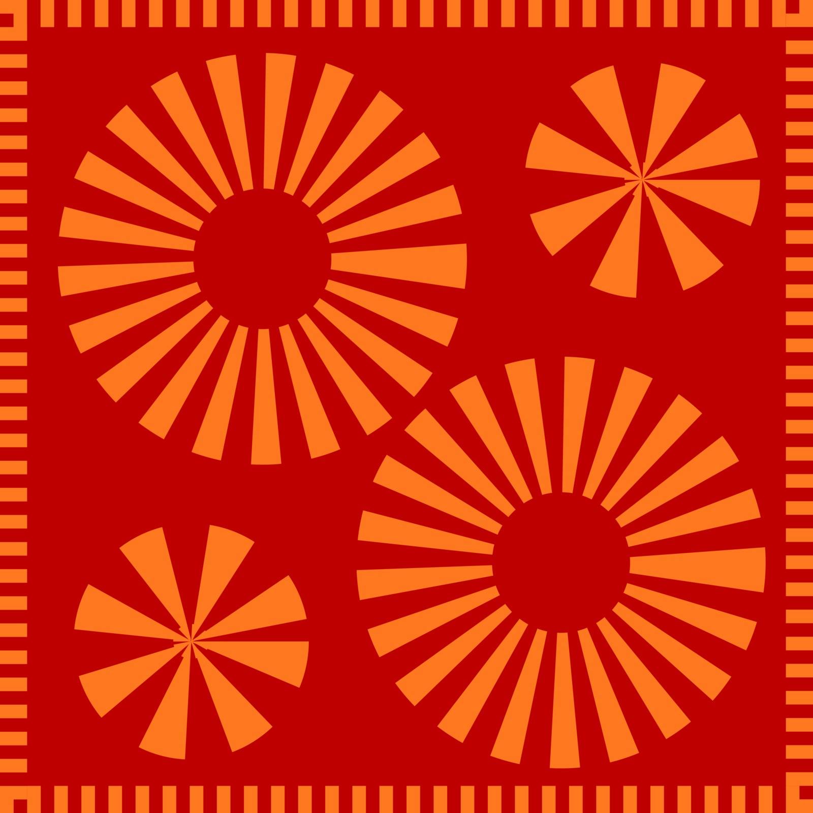 Graceful orange circle petals pattern. A neutral background