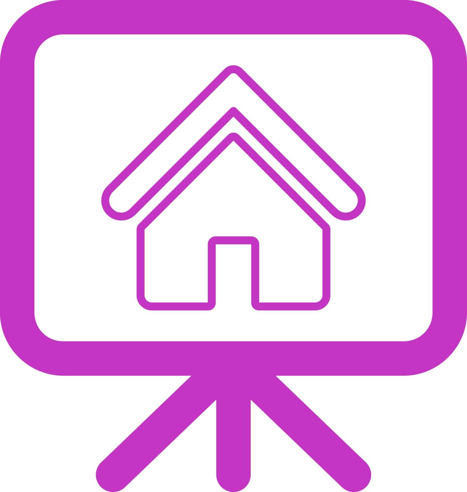 Project icon. Vector style is flat symbols, violet color, rounded angles, white background.