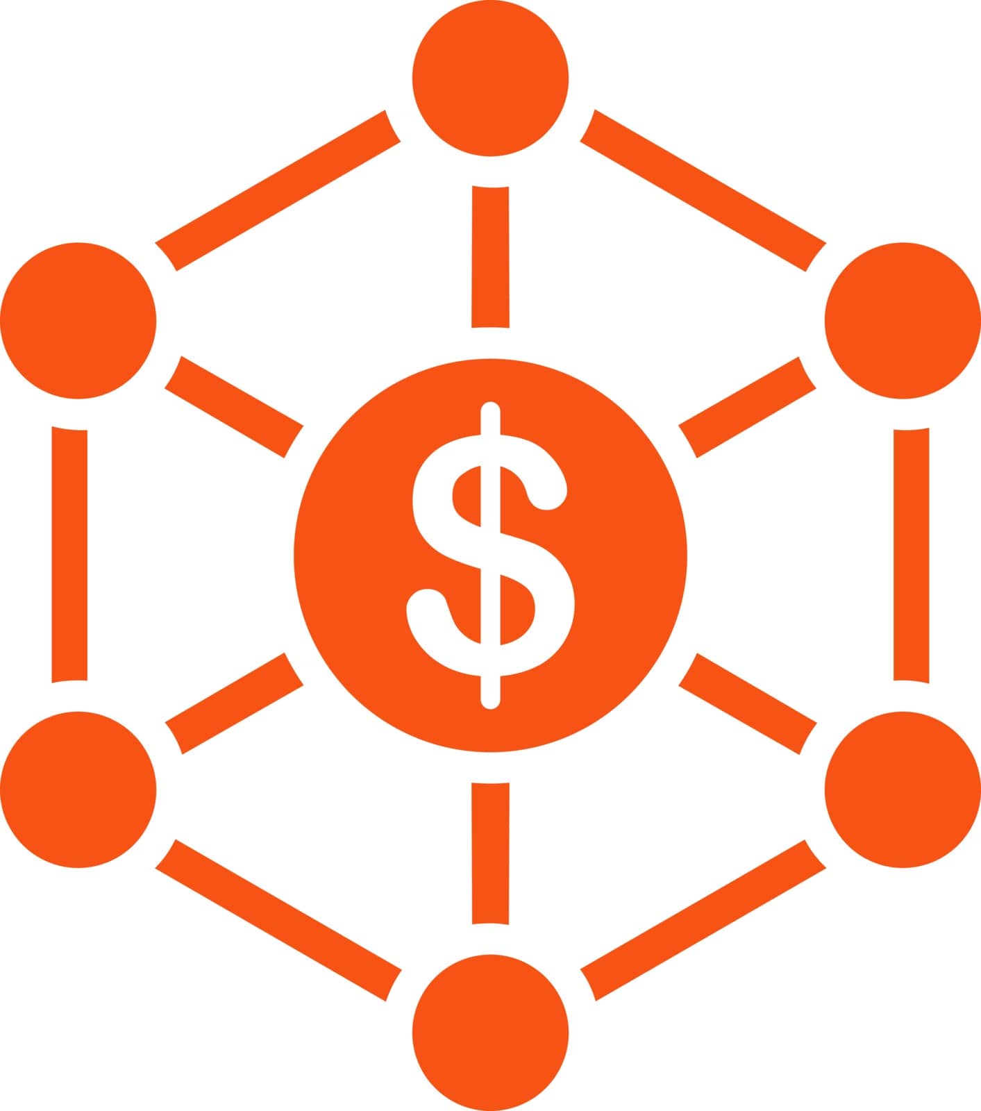 Scheme icon. This flat vector symbol uses orange color, rounded angles, and isolated on a white background.