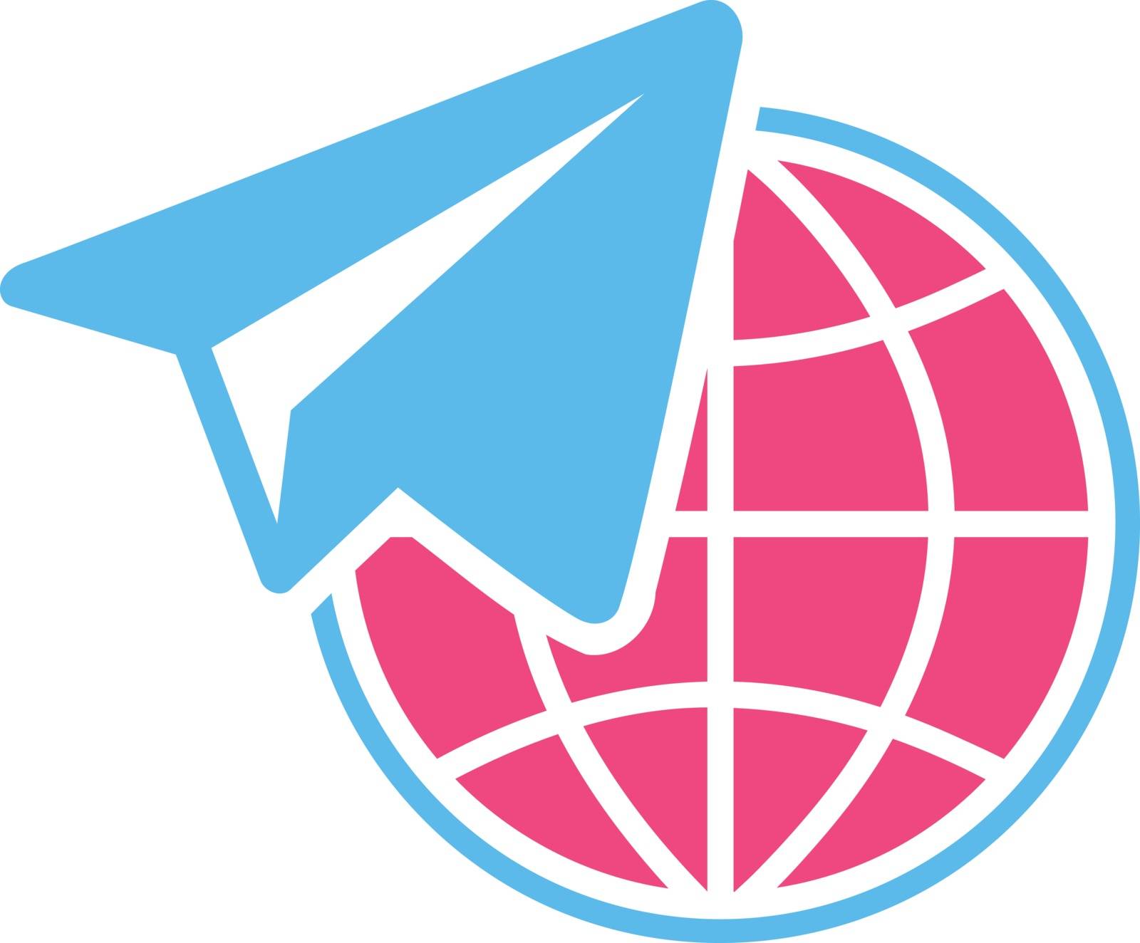 Freelance icon from Commerce Set. Vector style is bicolor flat symbol, pink and blue colors, rounded angles, white background.
