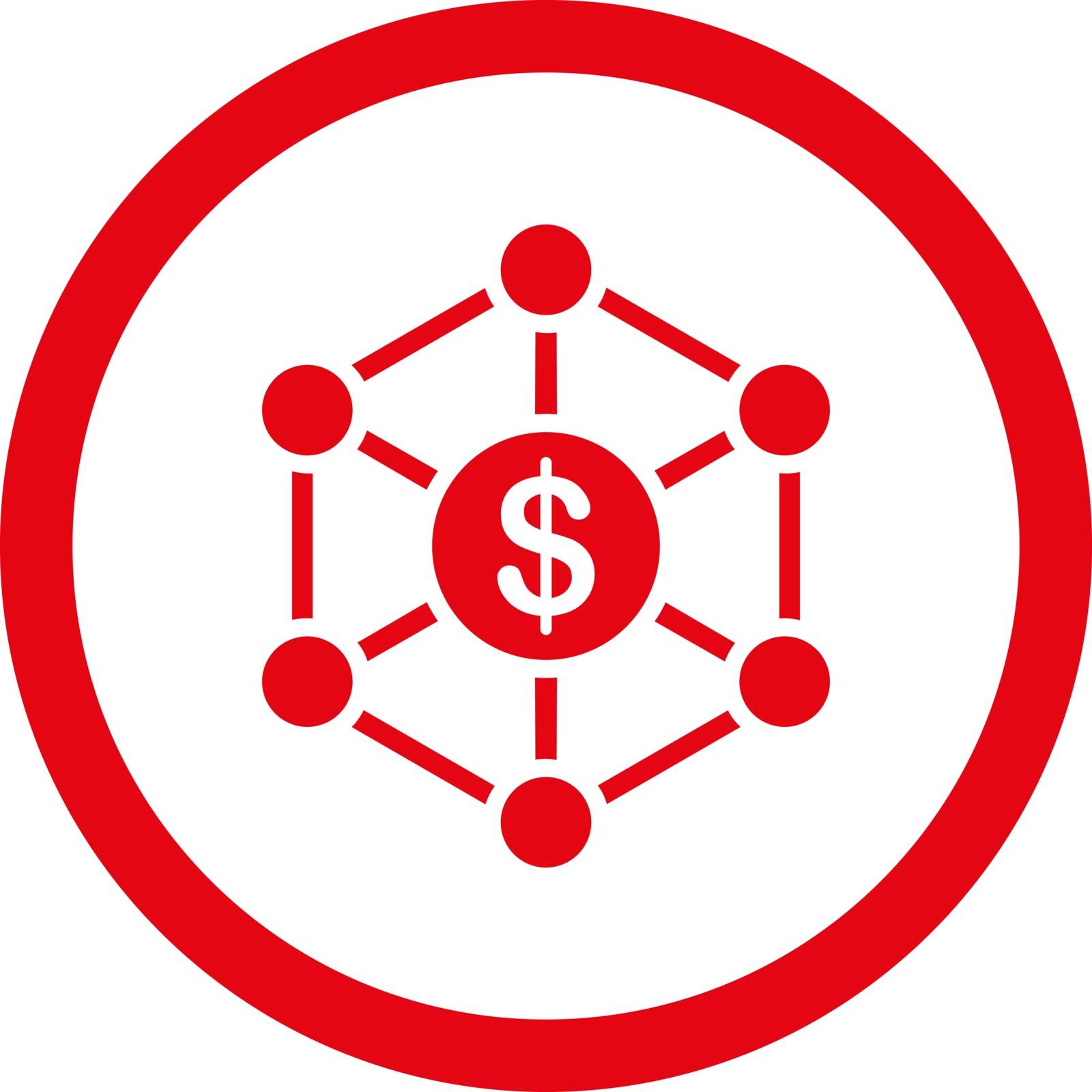 Scheme vector icon. This flat rounded symbol uses red color and isolated on a white background.