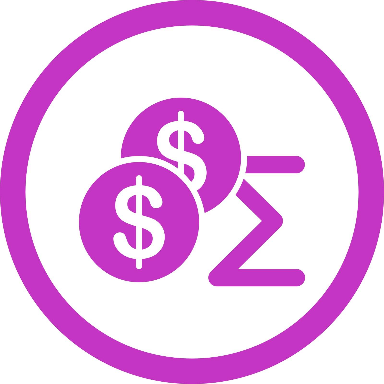 Summary vector icon. This flat rounded symbol uses violet color and isolated on a white background.