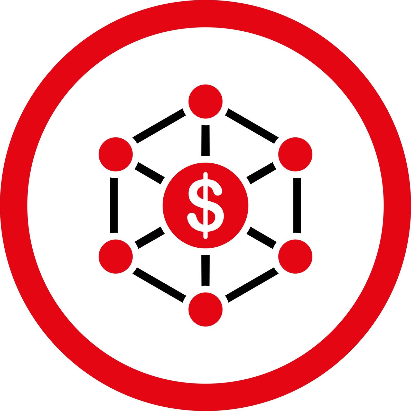 Scheme vector icon. This flat rounded symbol uses intensive red and black colors and isolated on a white background.