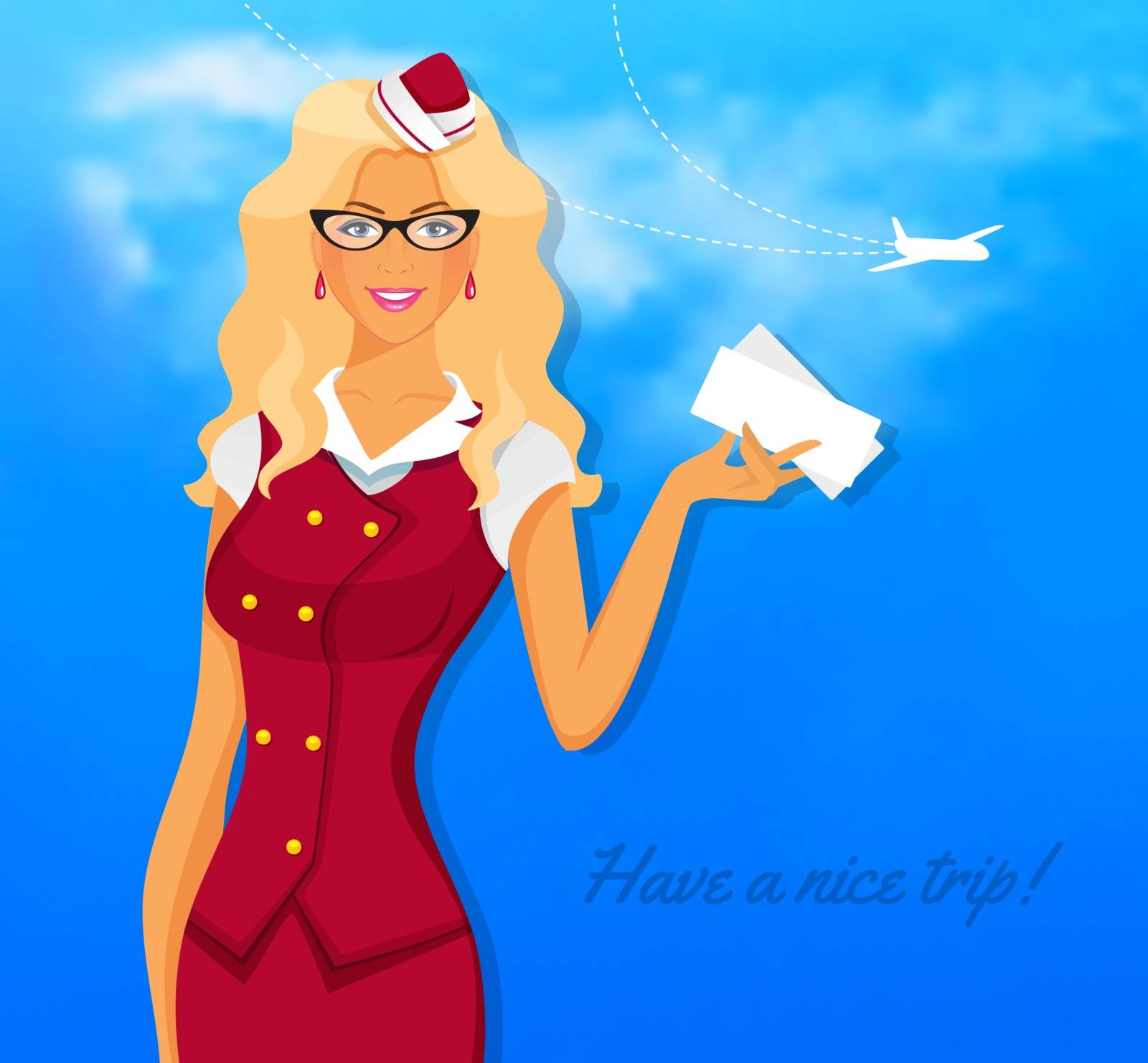 Girl in stewardess uniform by SonneOn