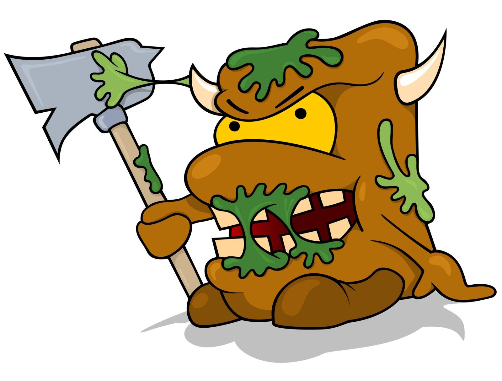 Garbage Monster - Colored Cartoon Illustration, Vector