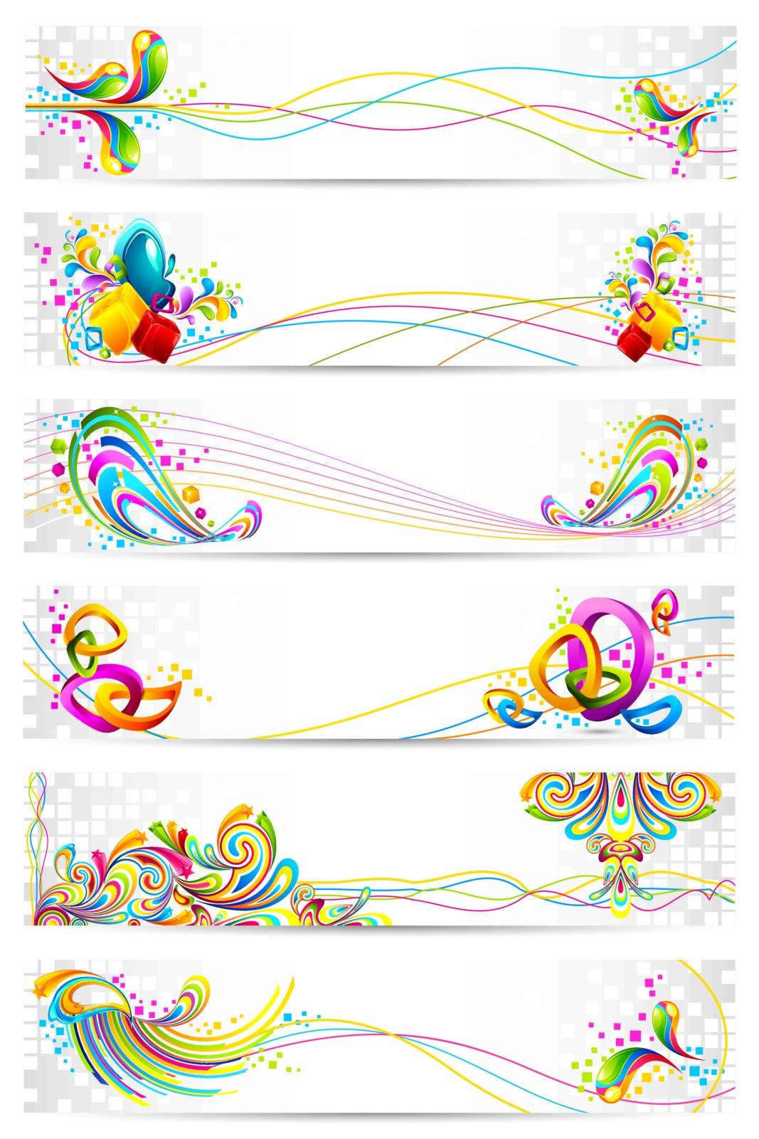 Set of abstract and colorful banners.