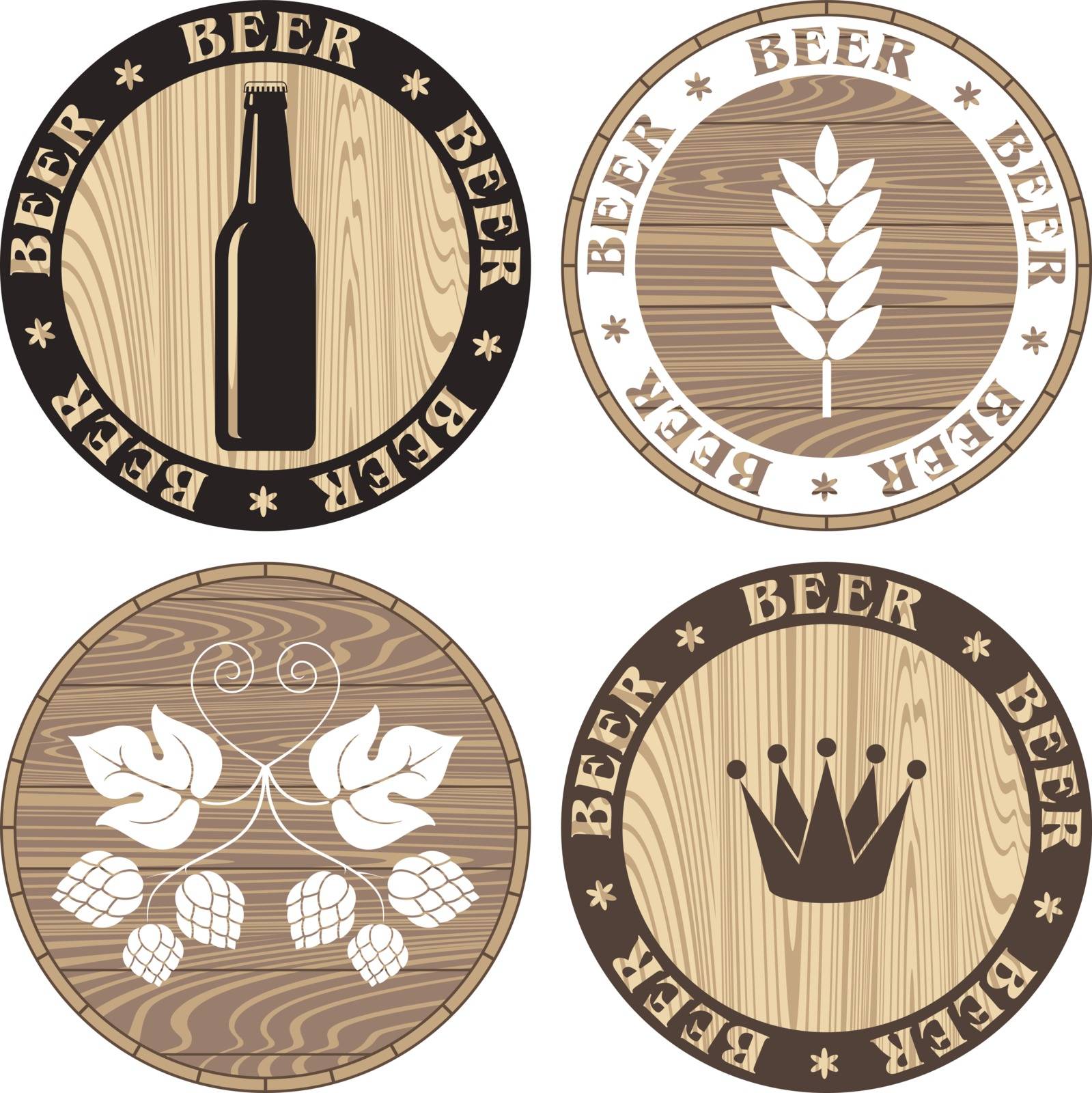 Set of beer elements in this illustration.