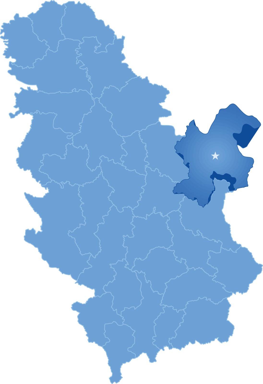 Map of Serbia, Subdivision Bor District  by Istanbul2009