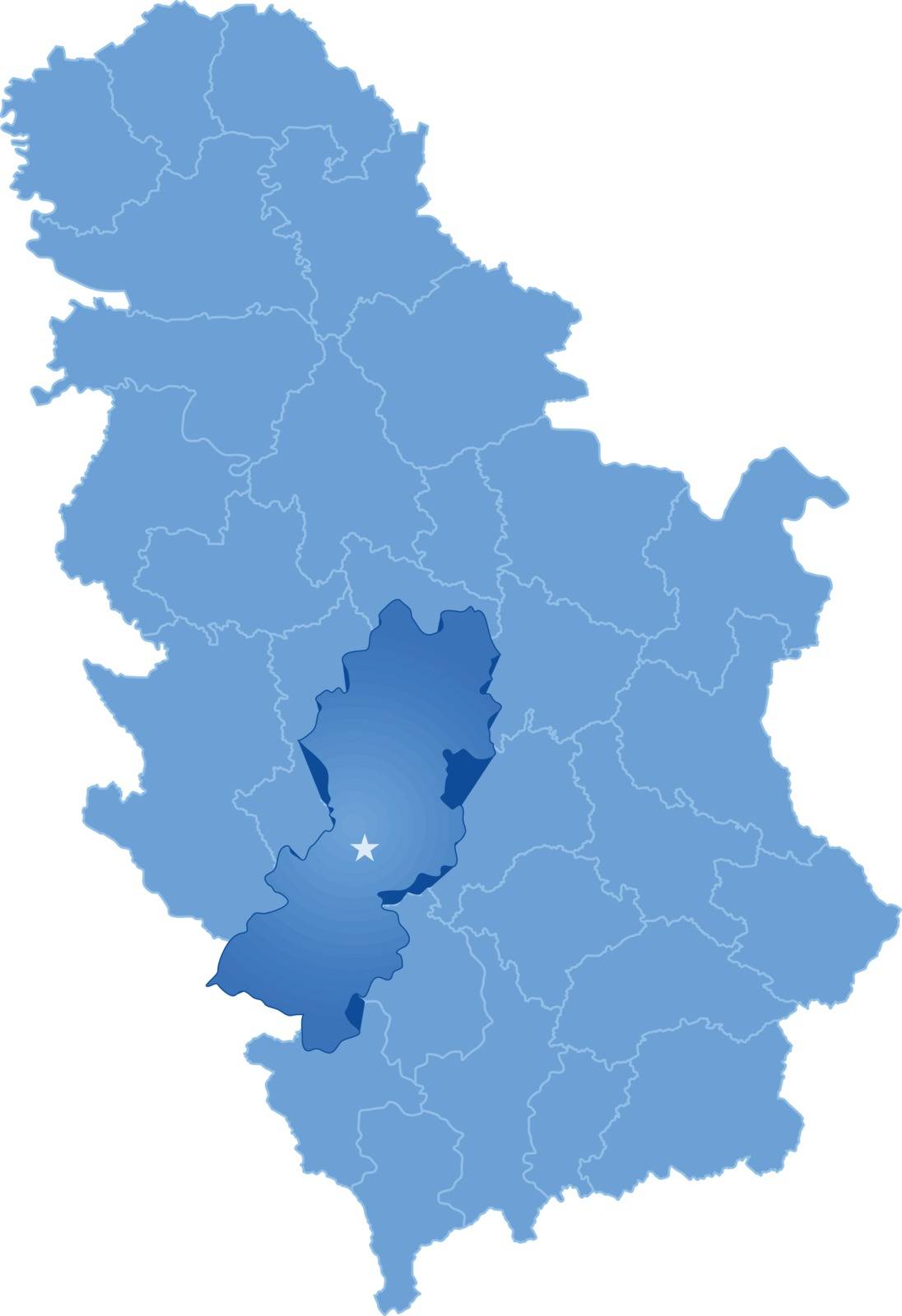 Map of Serbia, Subdivision Raska District  by Istanbul2009
