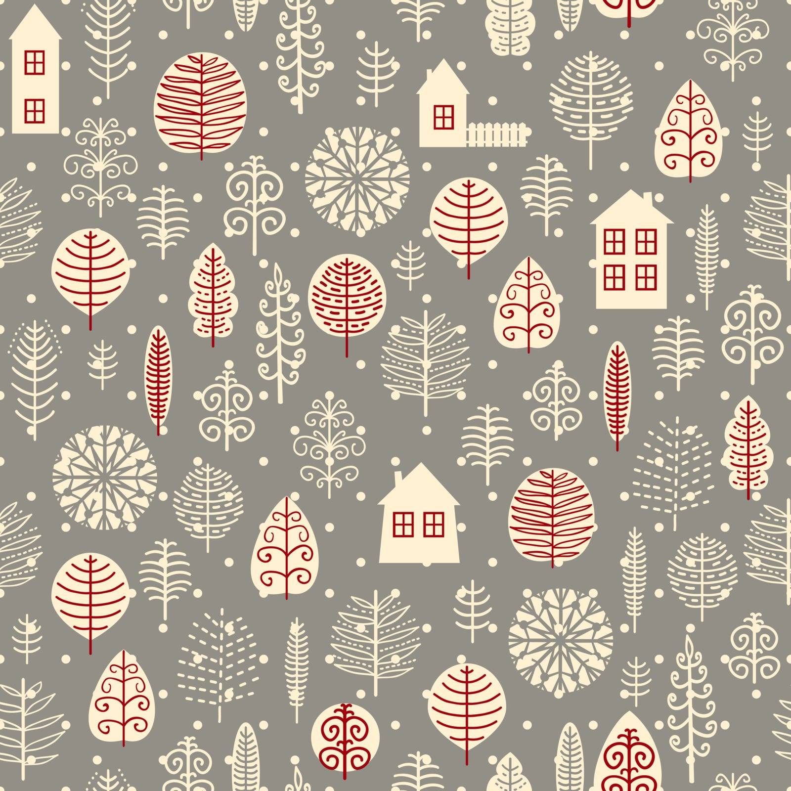 Vector illustration with classic Christmas pattern.