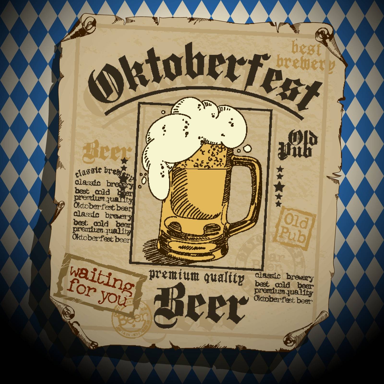 design of advertisements for the traditional Oktoberfest beer festival