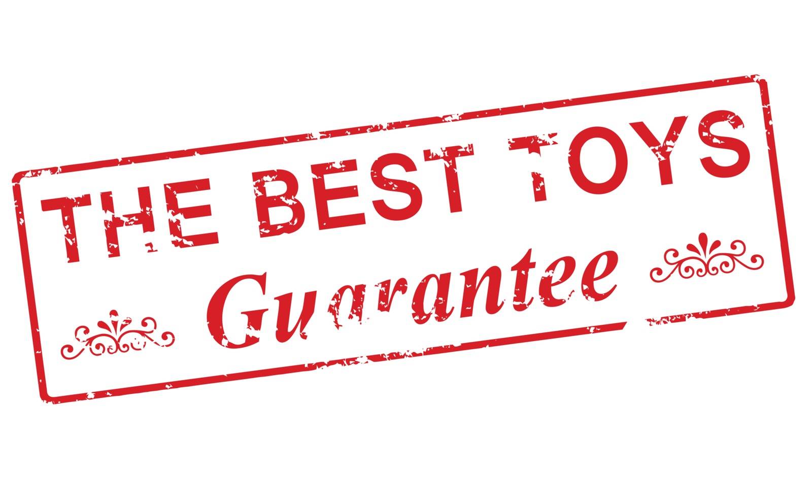 Rubber stamp with text the best toys inside, vector illustration