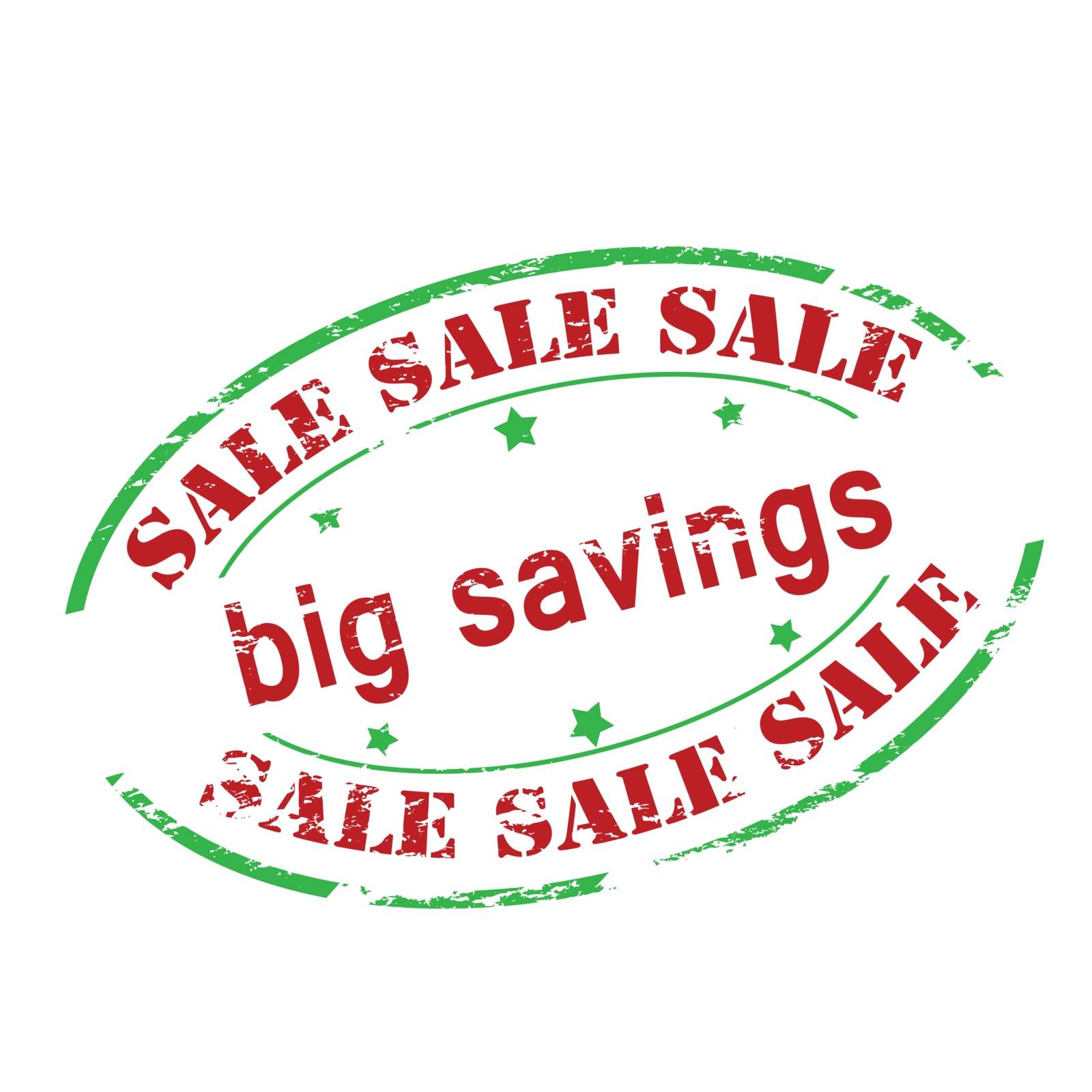 Rubber stamp with text big savings inside, vector illustration