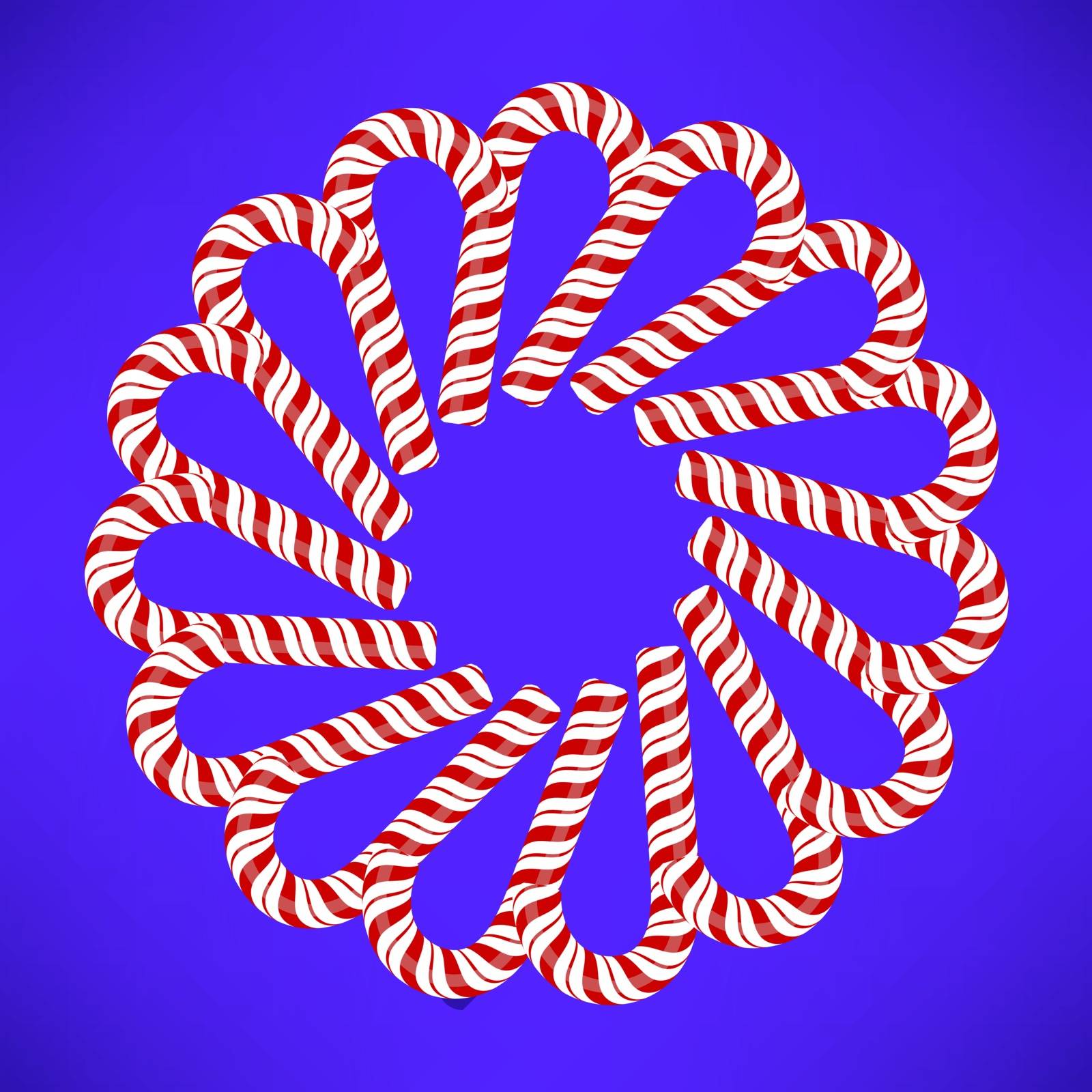 Striped Candy Ornament Isolated on Blue Background