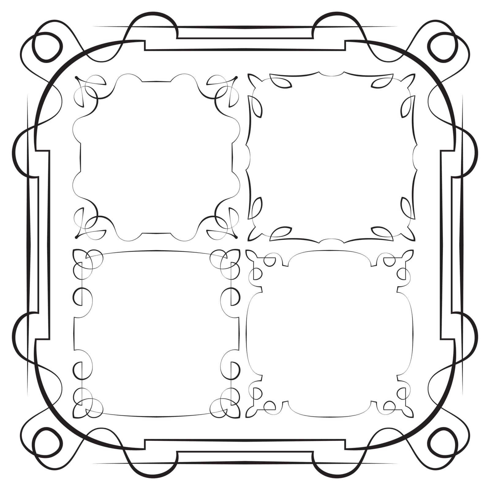 vector delicate frames. Set on a white background