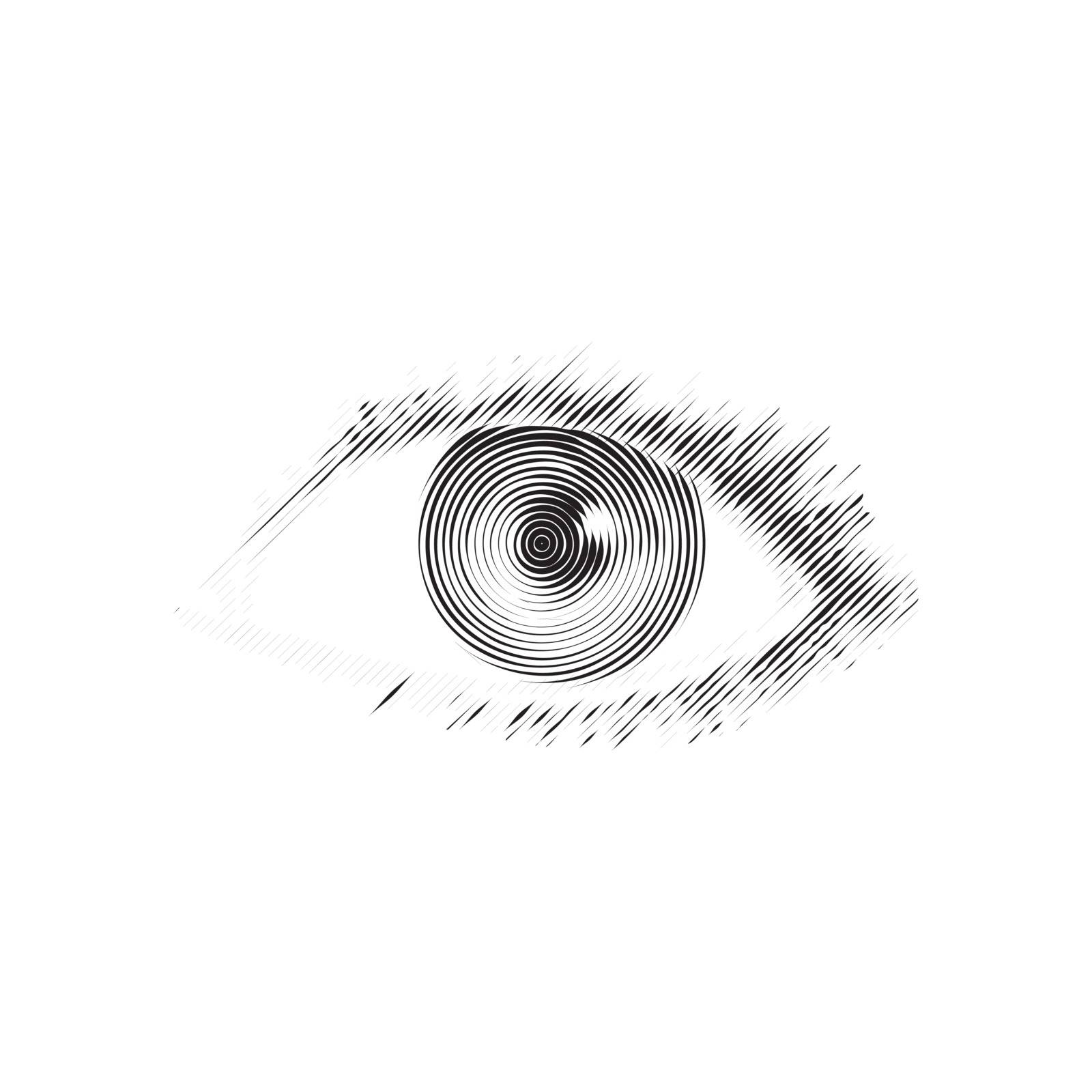 Vector illustration of human eye in vintage engraved style. Isolatedon white background. Element of design