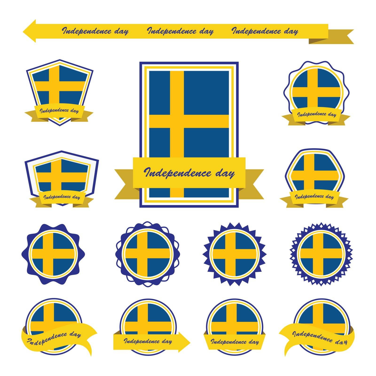 sweden independence day flags infographic design