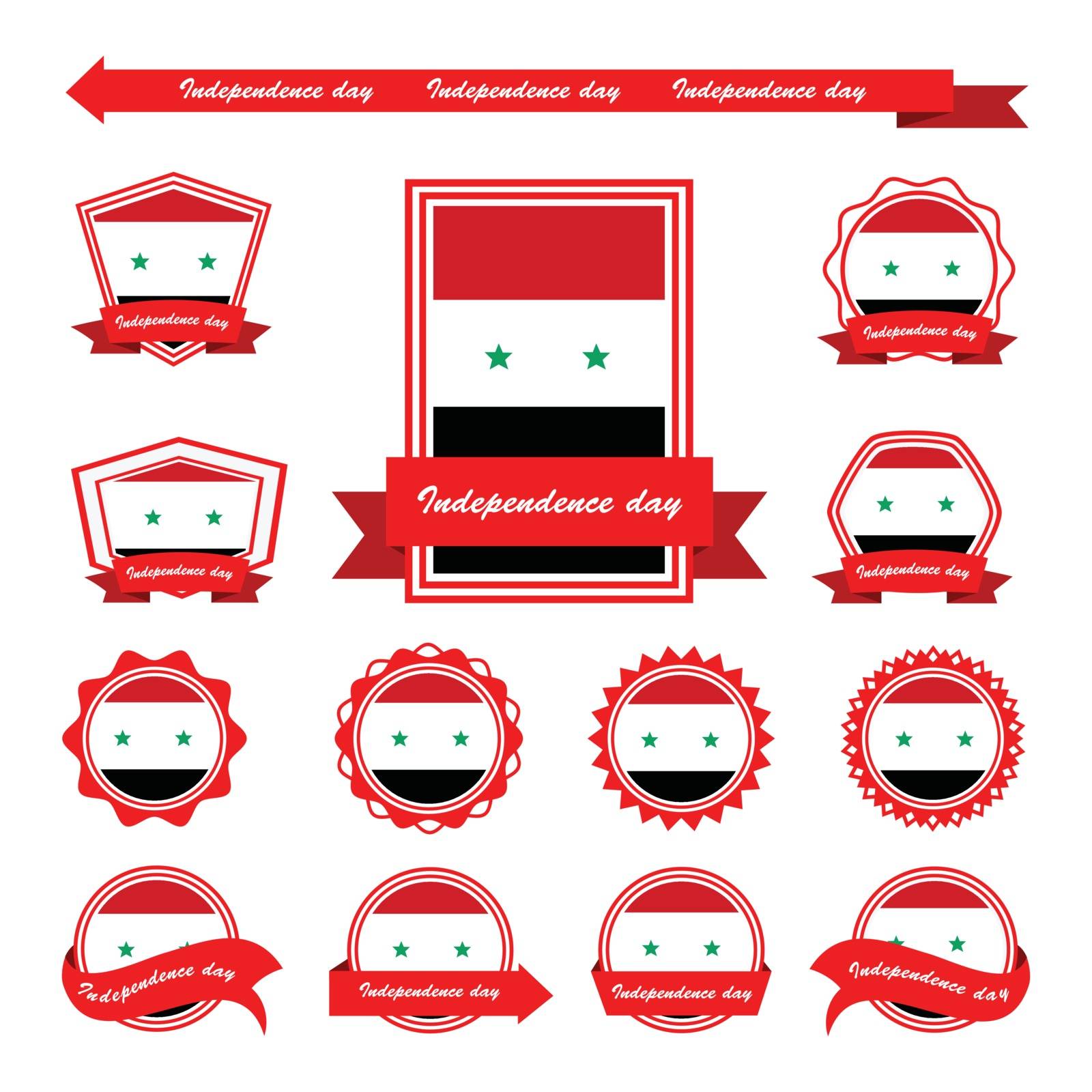 syria independence day flags infographic design