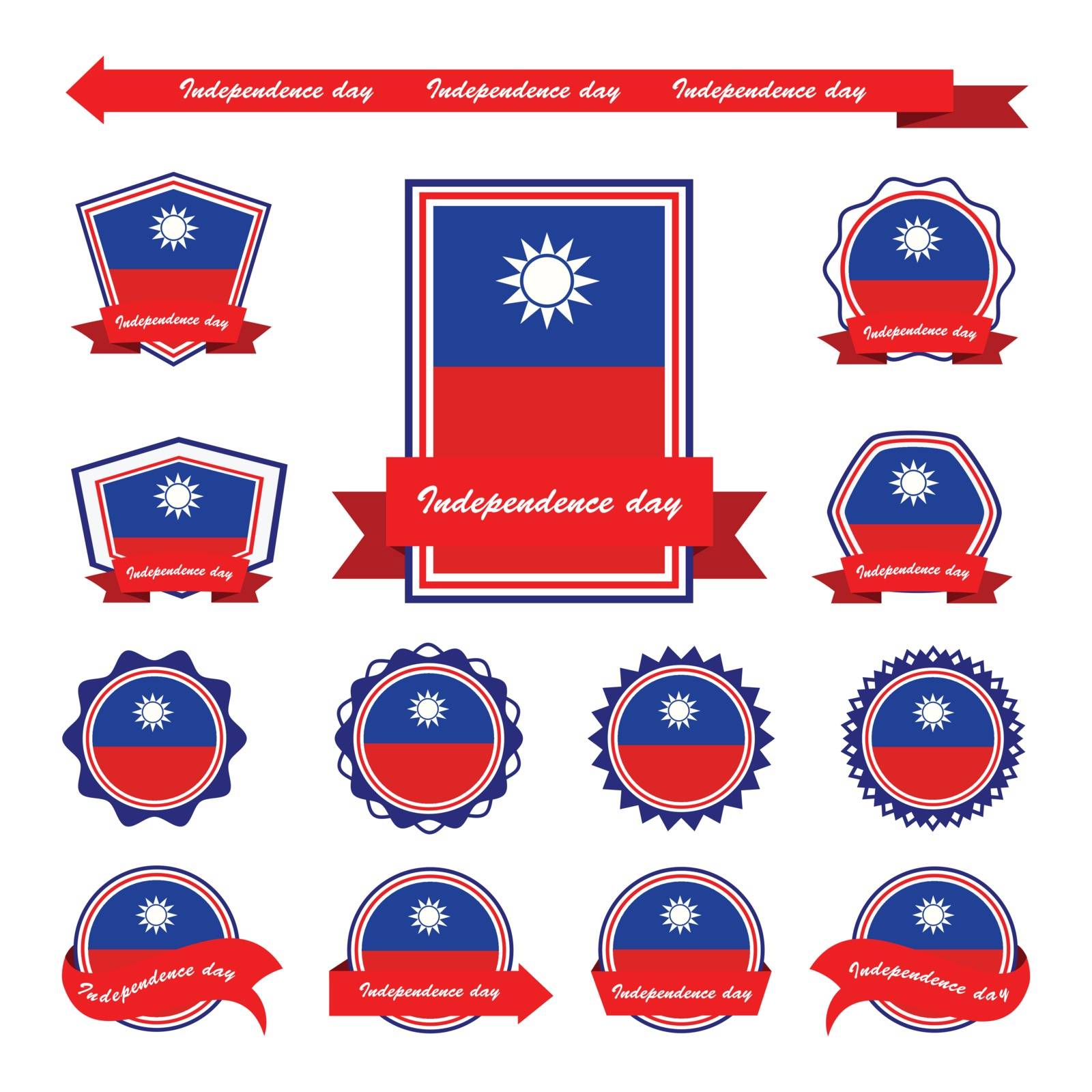 taiwan independence day flags infographic design